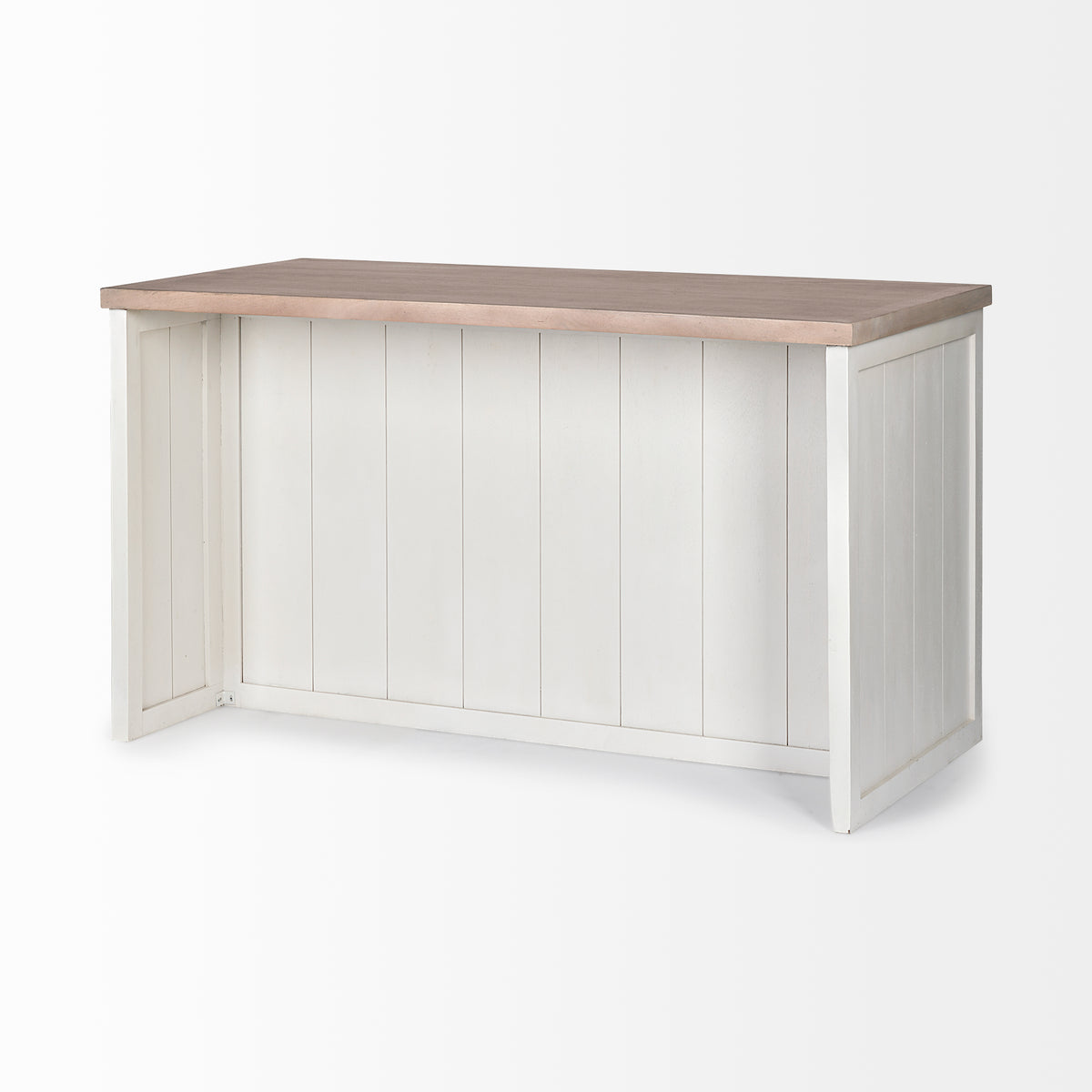 Fairview White/Brown Two-Tone Stain Solid Wood Kitchen Island - Ornate Home