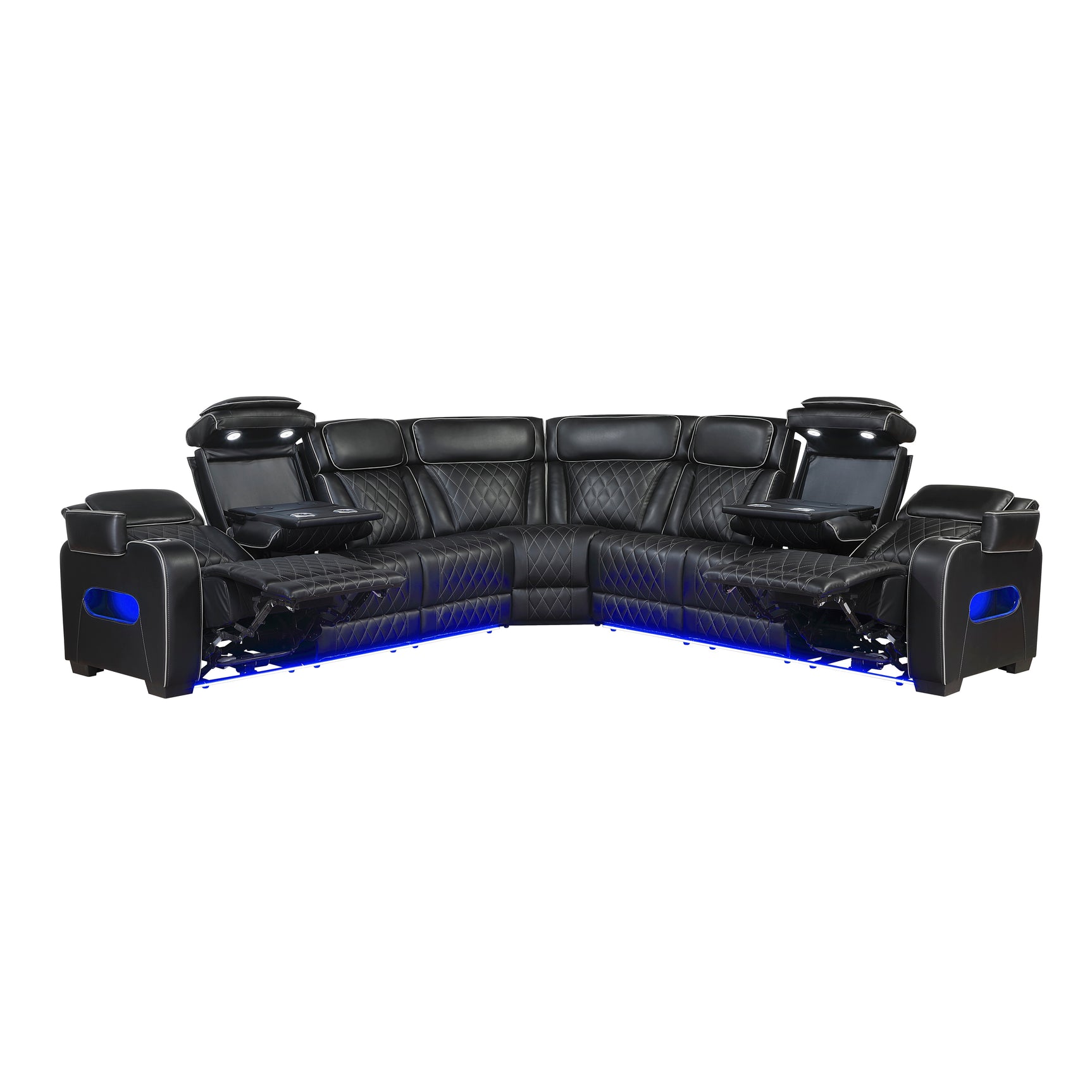 Fairway Black 3-Piece Power Reclining Sectional - Ornate Home