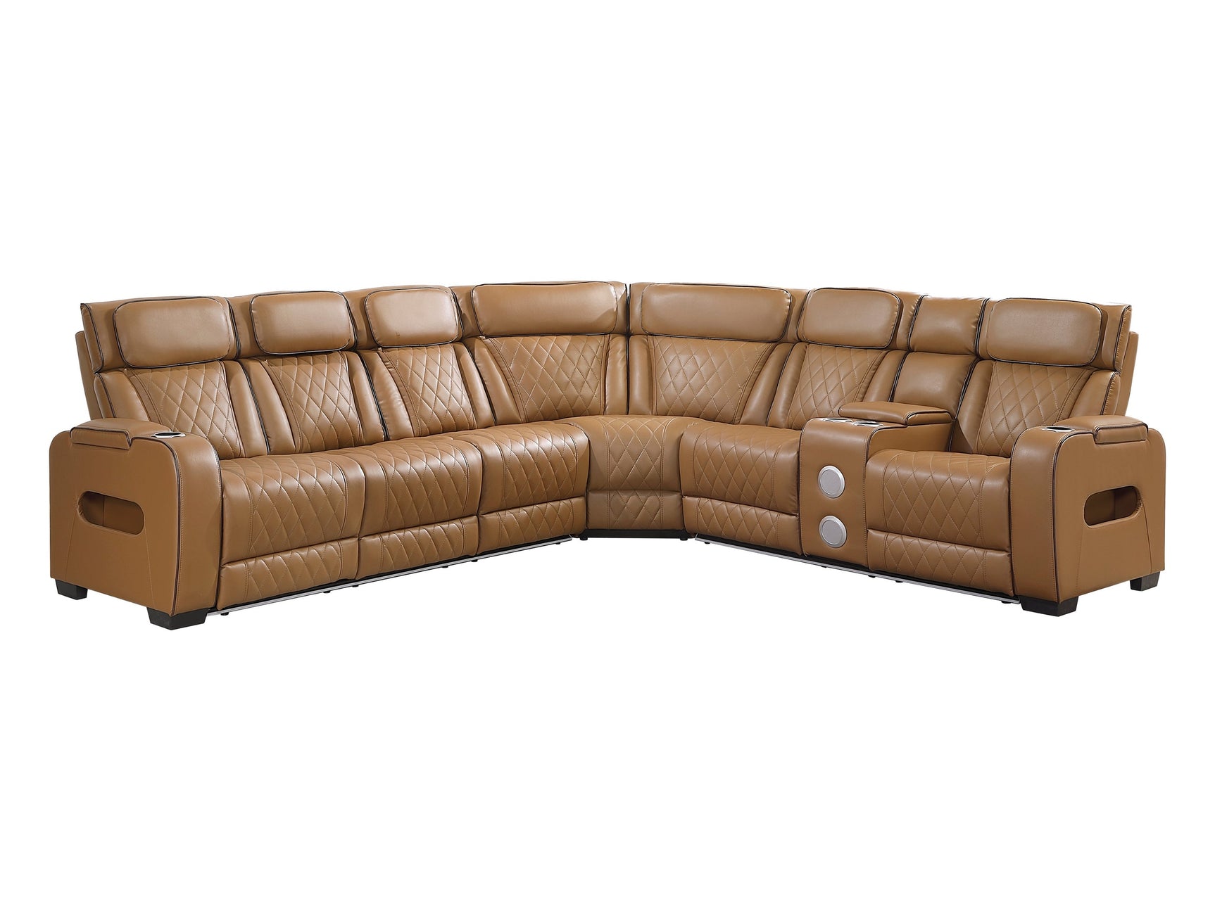 Fairway Brown 3-Piece Power Reclining Sectional w/ Console - Ornate Home
