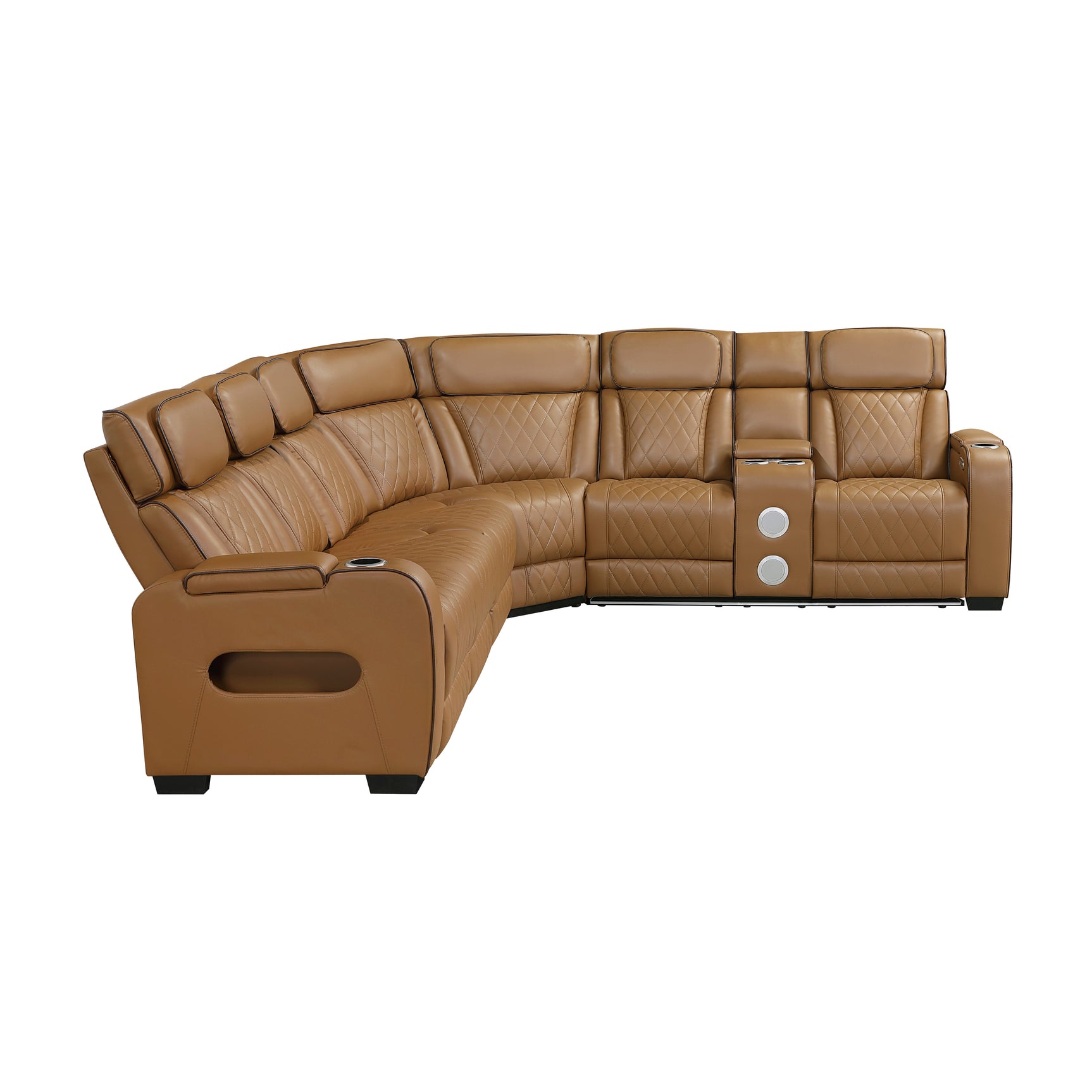 Fairway Brown 3-Piece Power Reclining Sectional w/ Console - Ornate Home