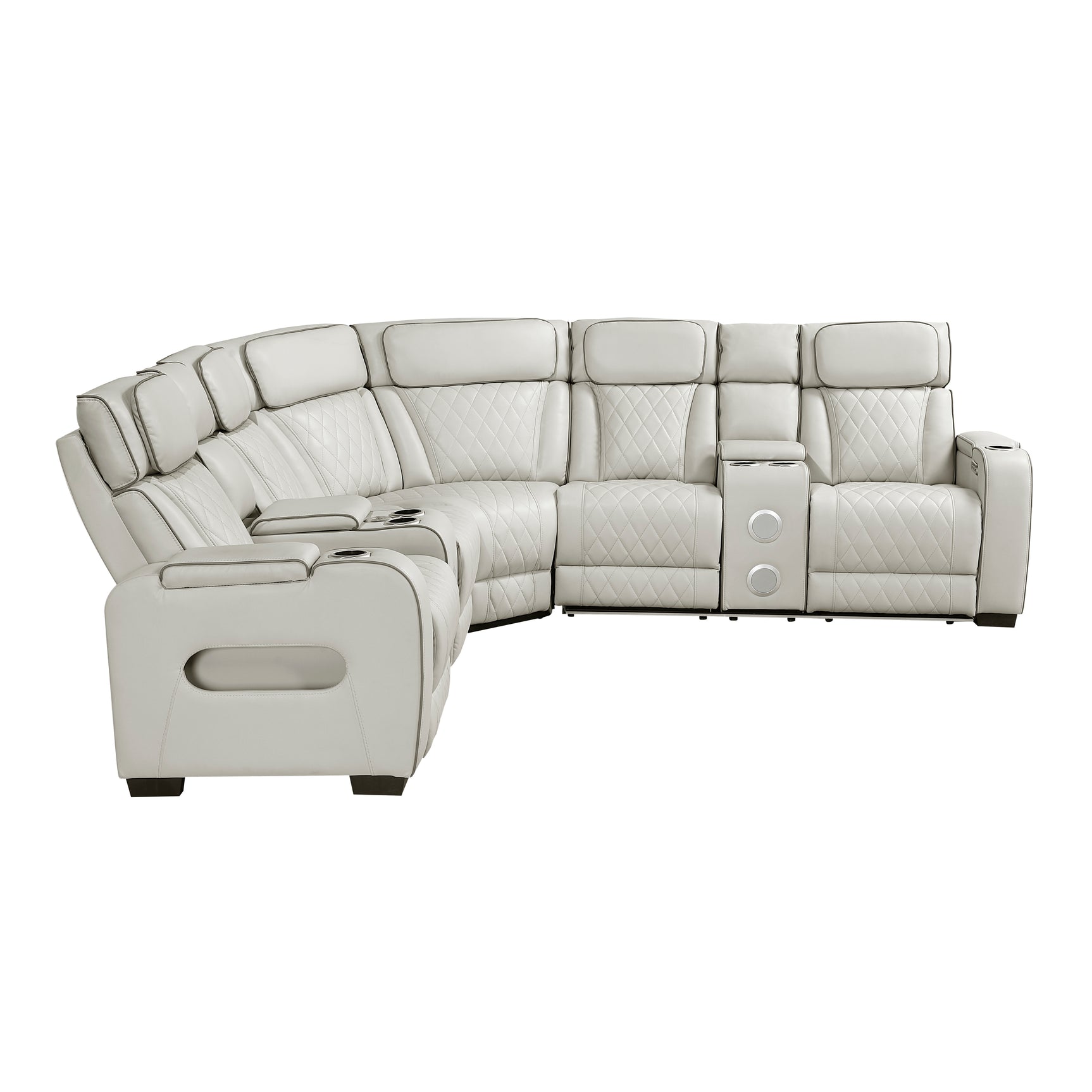 Fairway Taupe 3-Pc Power Reclining Sectional - Ornate Home