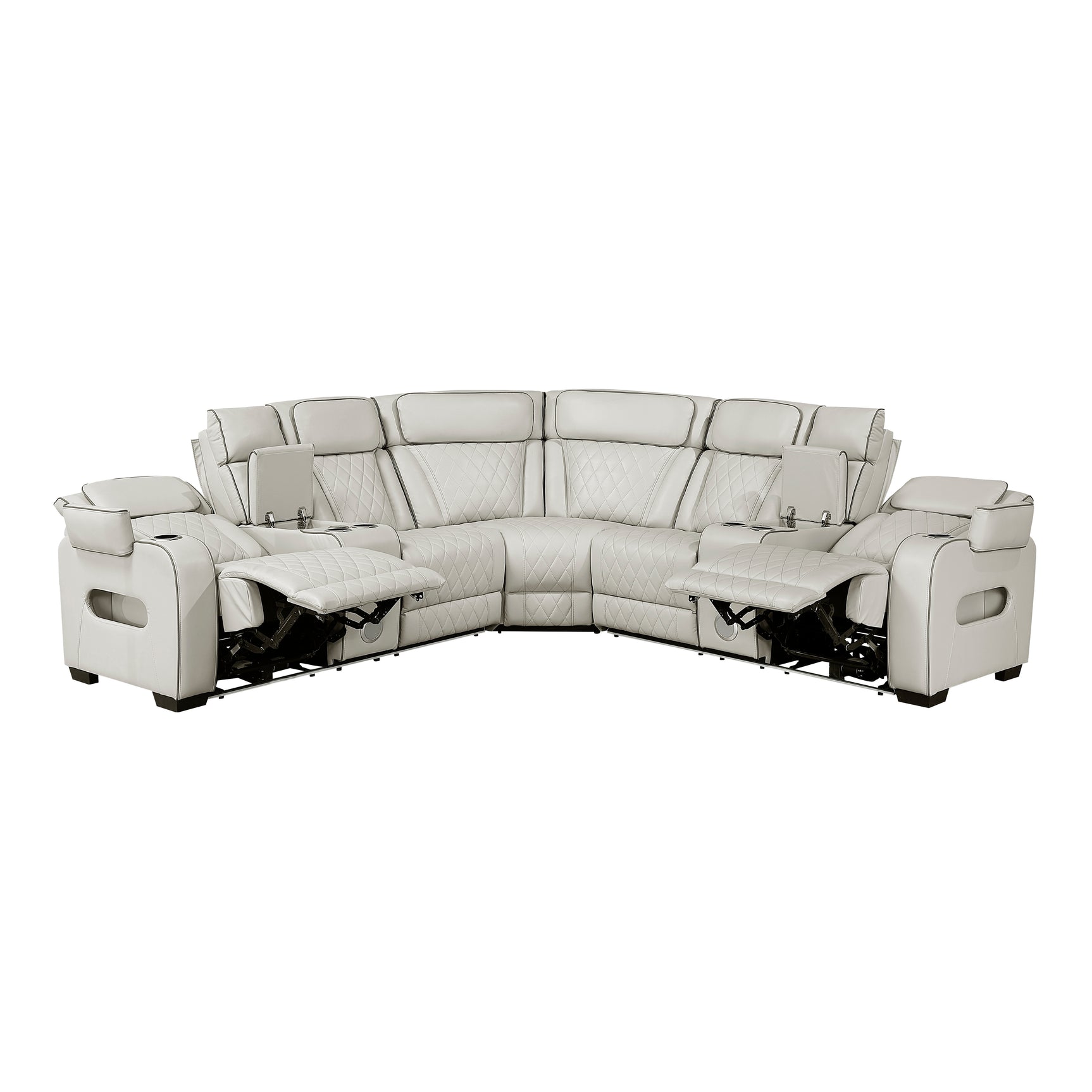 Fairway Taupe 3-Pc Power Reclining Sectional - Ornate Home