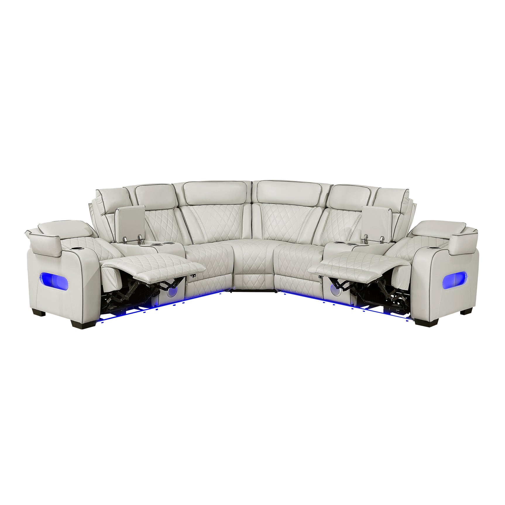 Fairway Taupe 3-Pc Power Reclining Sectional - Ornate Home