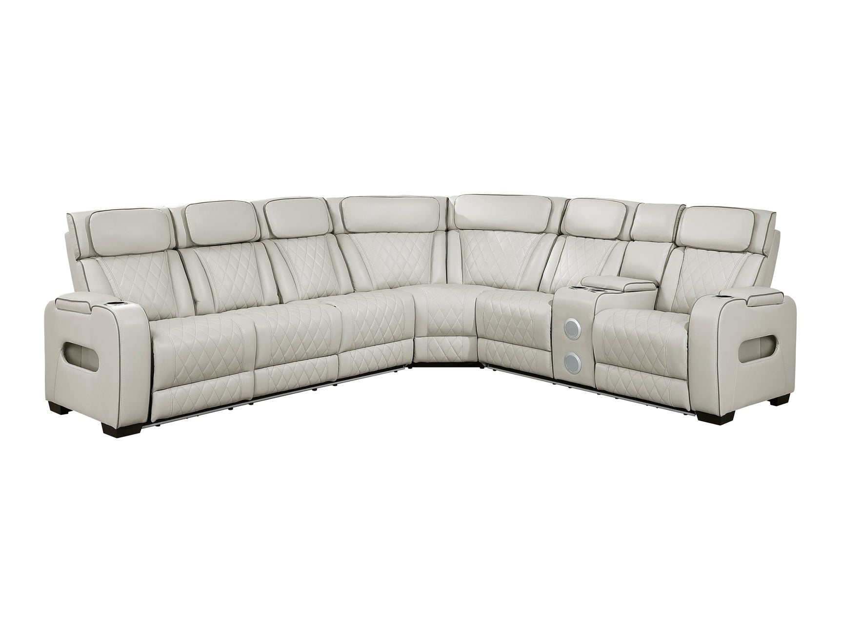 Fairway Taupe 3-Piece Power Reclining Sectional w/ Console - Ornate Home