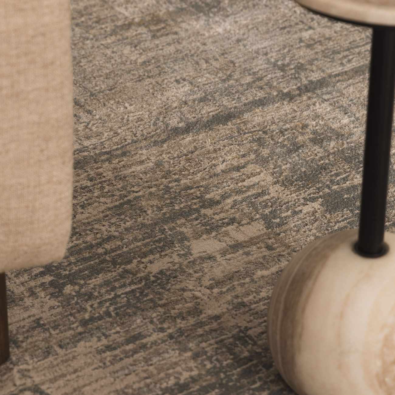 Fallin Gray Abstract Striped Luxe Rug - Ornate Home