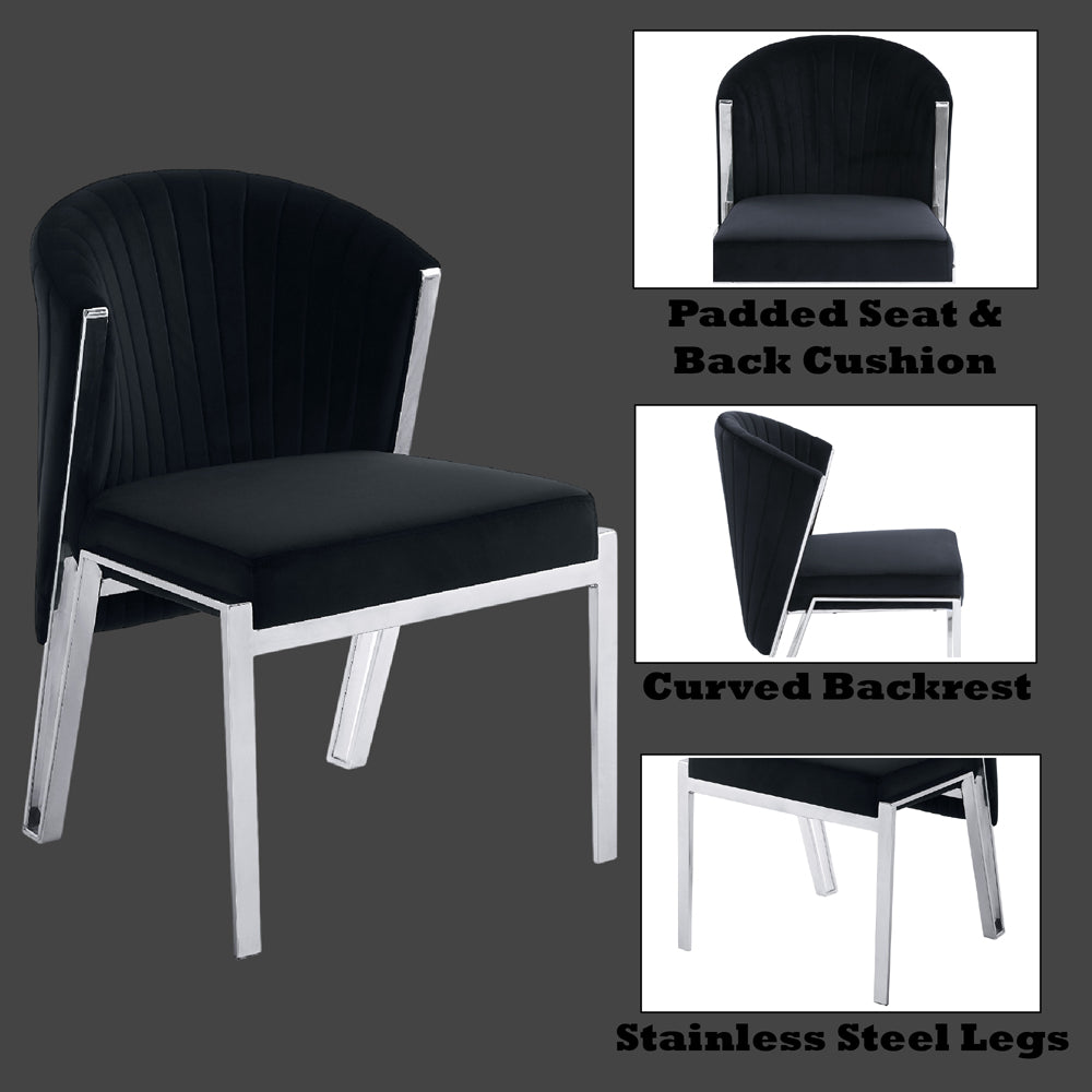 Fallon Black Side Chair (Set of 2) - Ornate Home