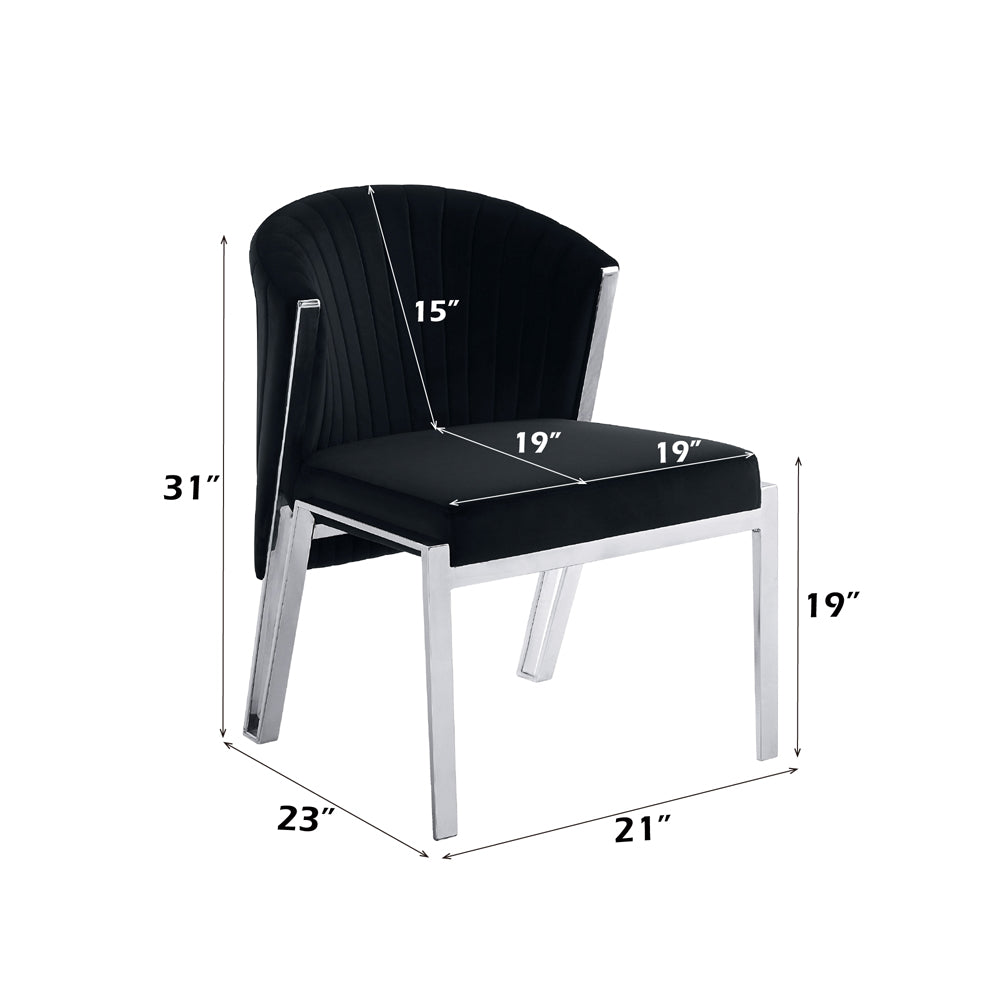 Fallon Black Side Chair (Set of 2) - Ornate Home