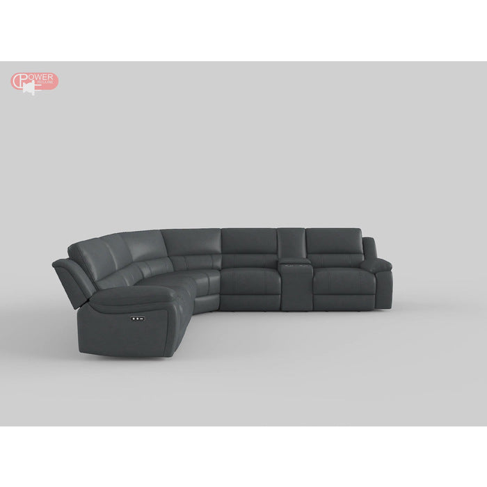 Falun Gray 6-Piece Modular Power Reclining Sectional - Ornate Home