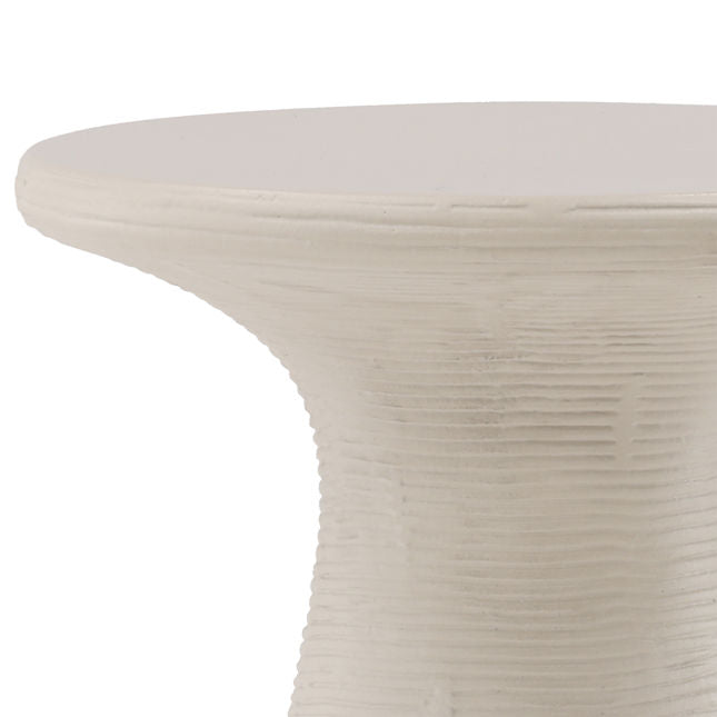 Fania Ivory Outdoor Side Table - Ornate Home