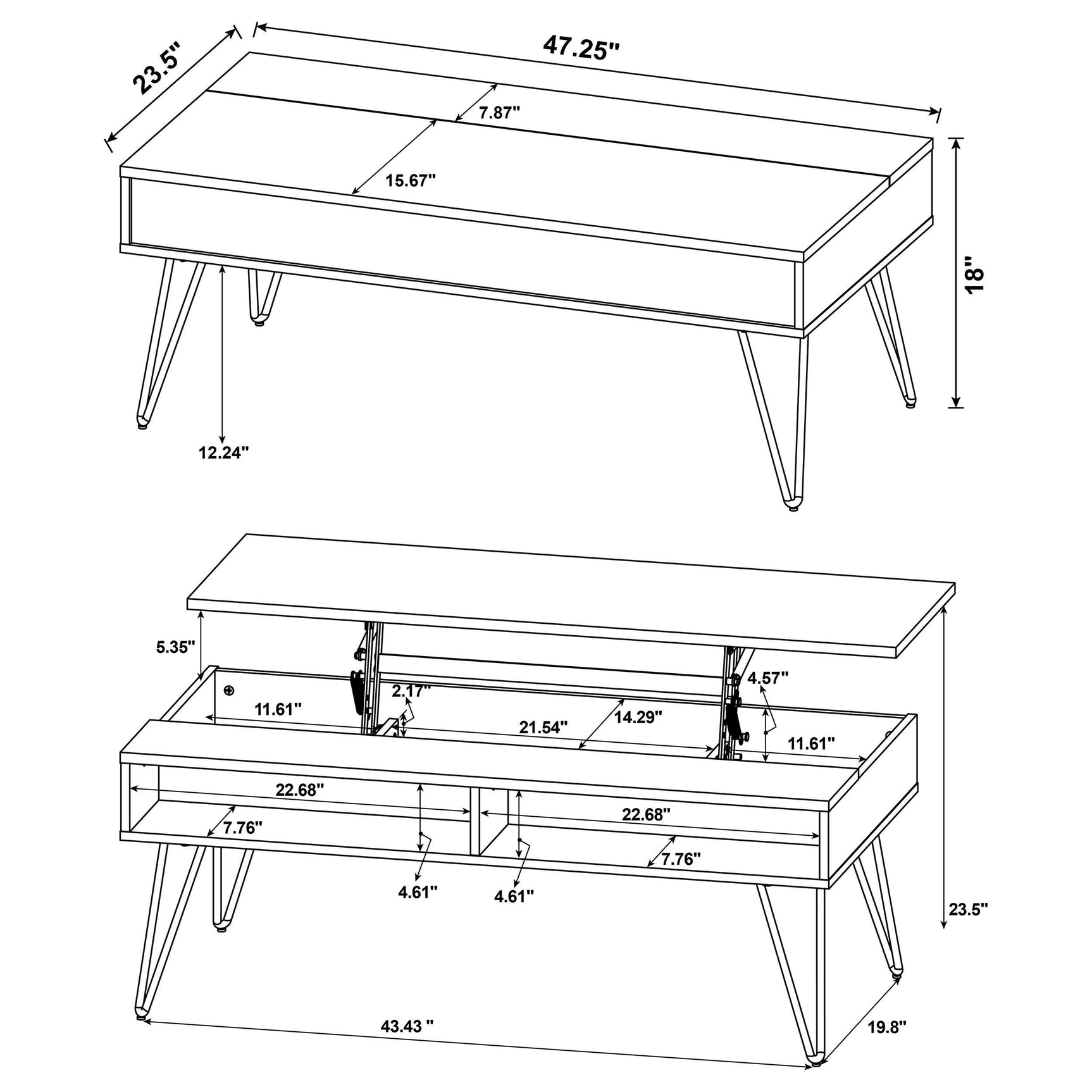 Fanning Golden Oak 2-piece Lift Top Coffee and End Table Set - Ornate Home