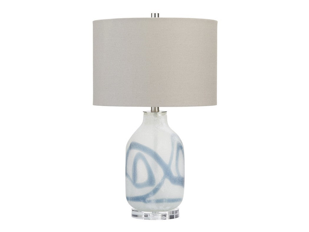 Fanning White/Blue Table Lamp - Ornate Home
