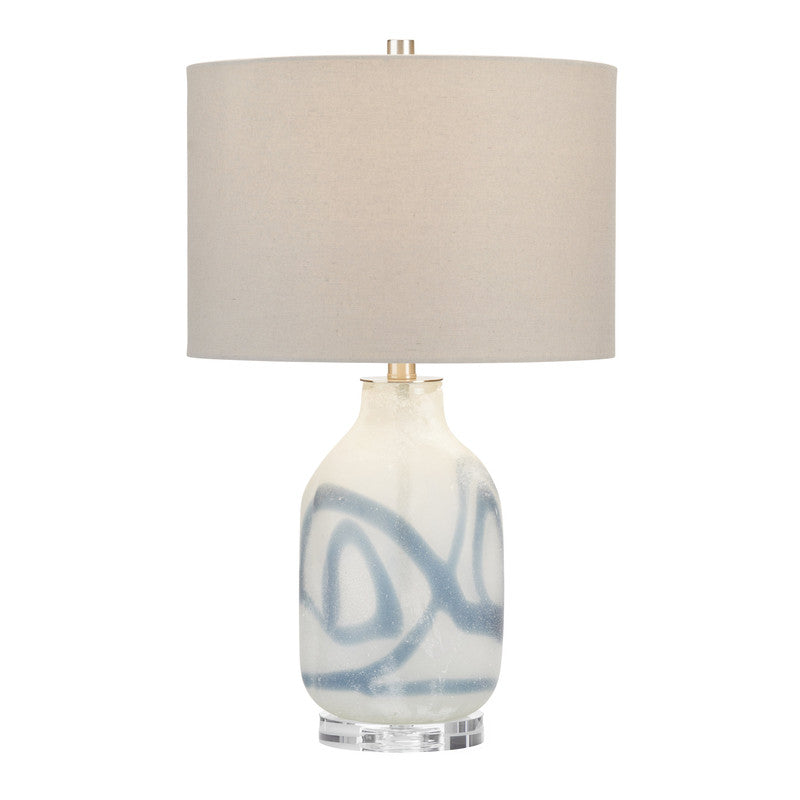 Fanning White/Blue Table Lamp - Ornate Home