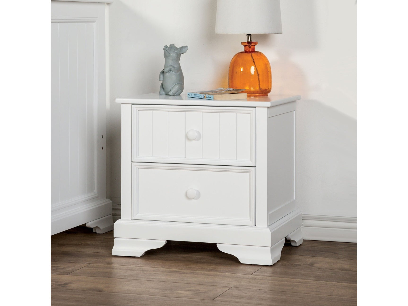Fanton White Nightstand - Ornate Home