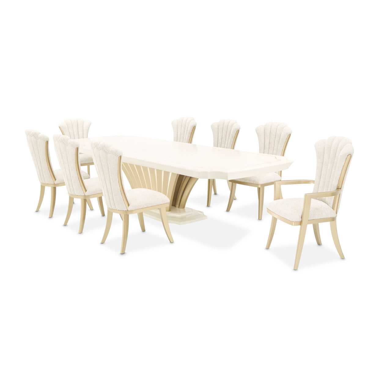 Fantosini Creamy Pearl Pedestal Dining Table - Ornate Home