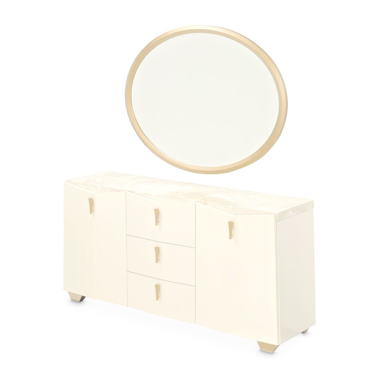 Fantosini Creamy Pearl Sideboard with Mirror - Ornate Home
