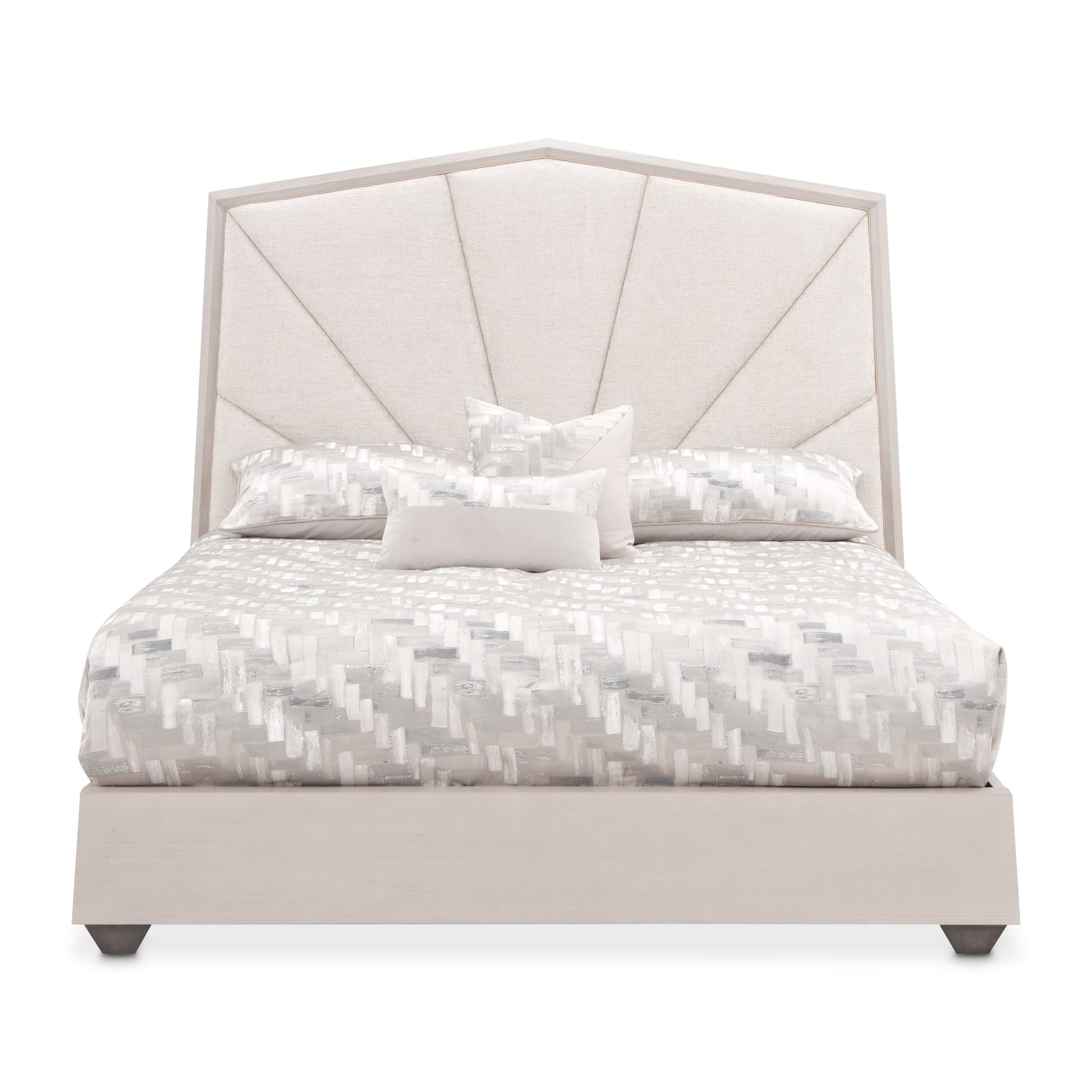 Fantosini Silver Mist/Cappuccino King Tufted Panel Bed - Ornate Home