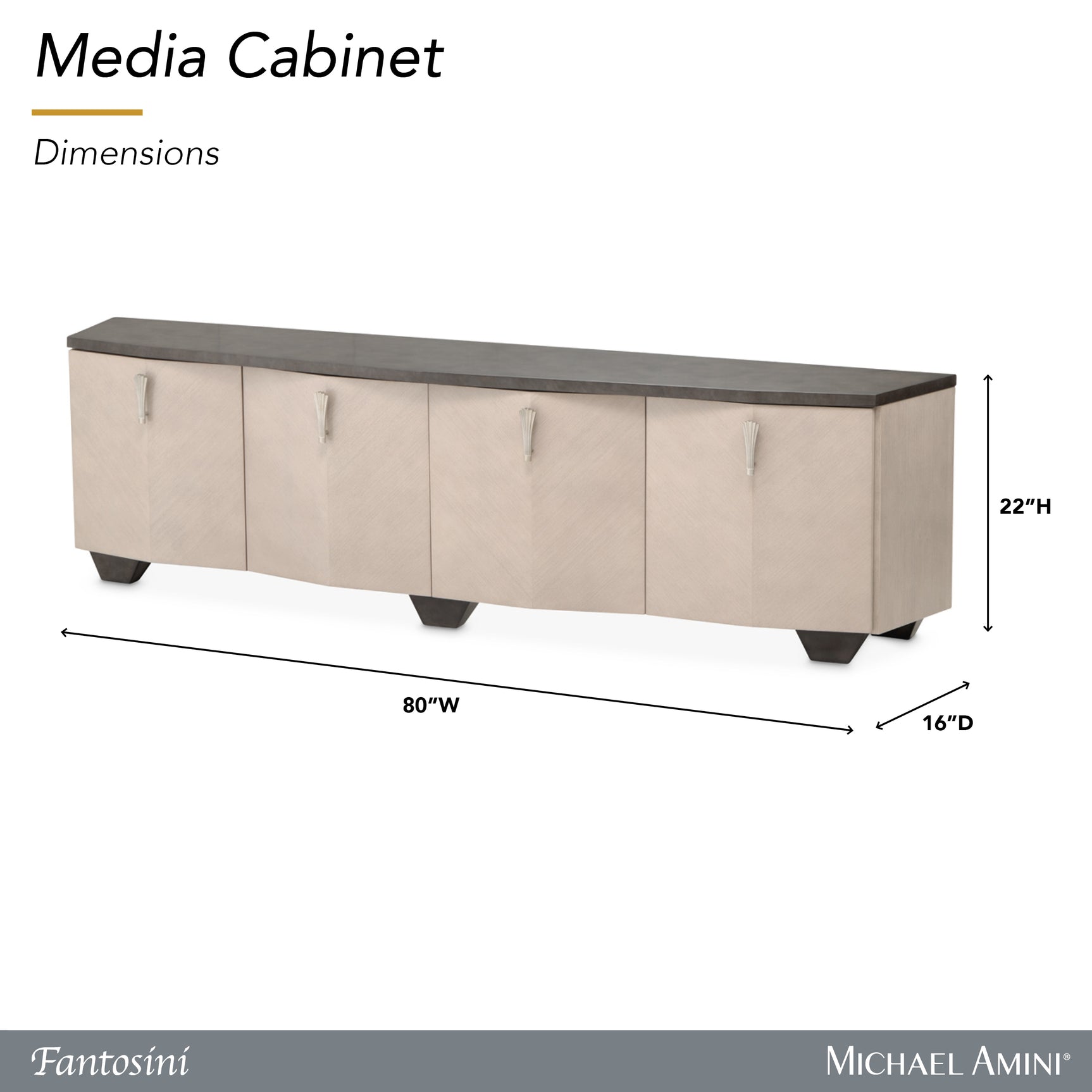 Fantosini Silver Mist Media Cabinet - Ornate Home