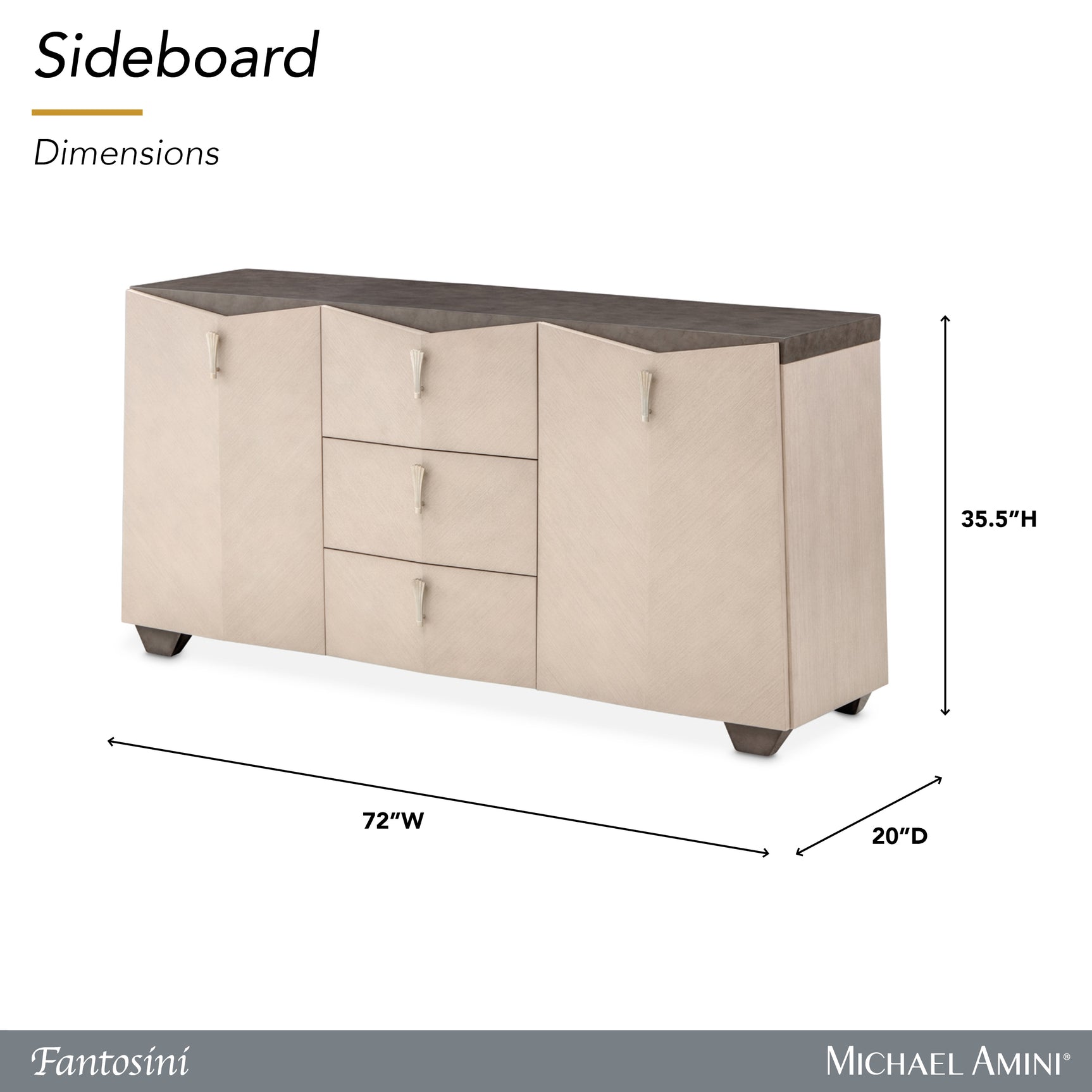Fantosini Silver Mist Sideboard - Ornate Home