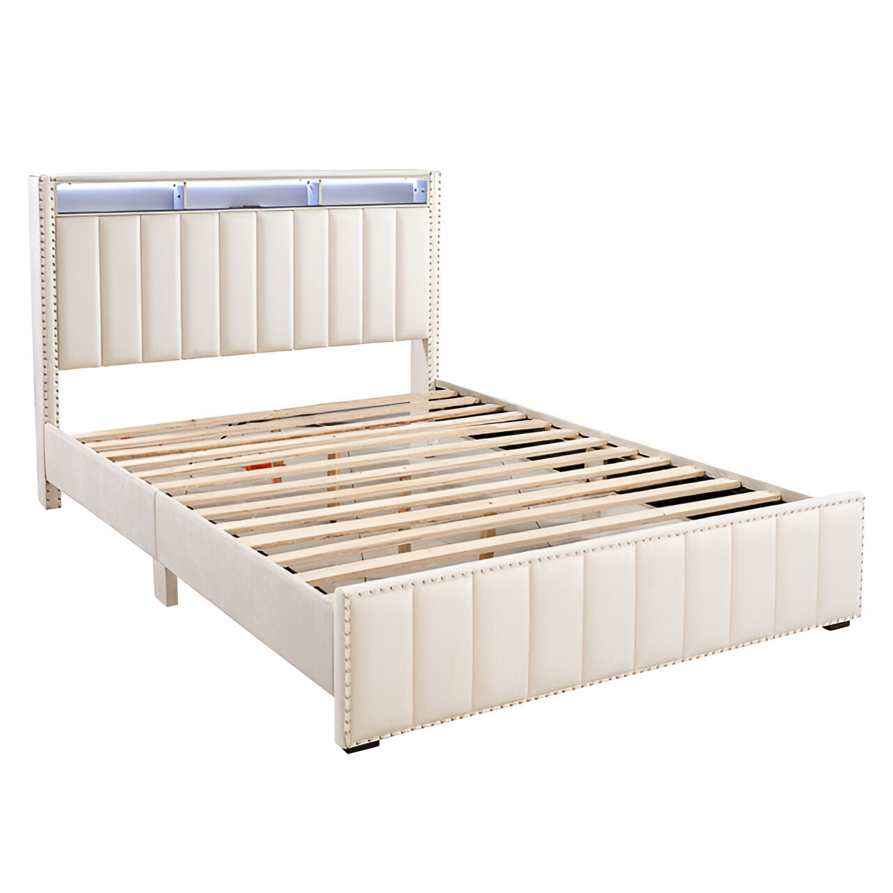 Farese Beige Queen Bed w/ 2 Nightstands - Ornate Home