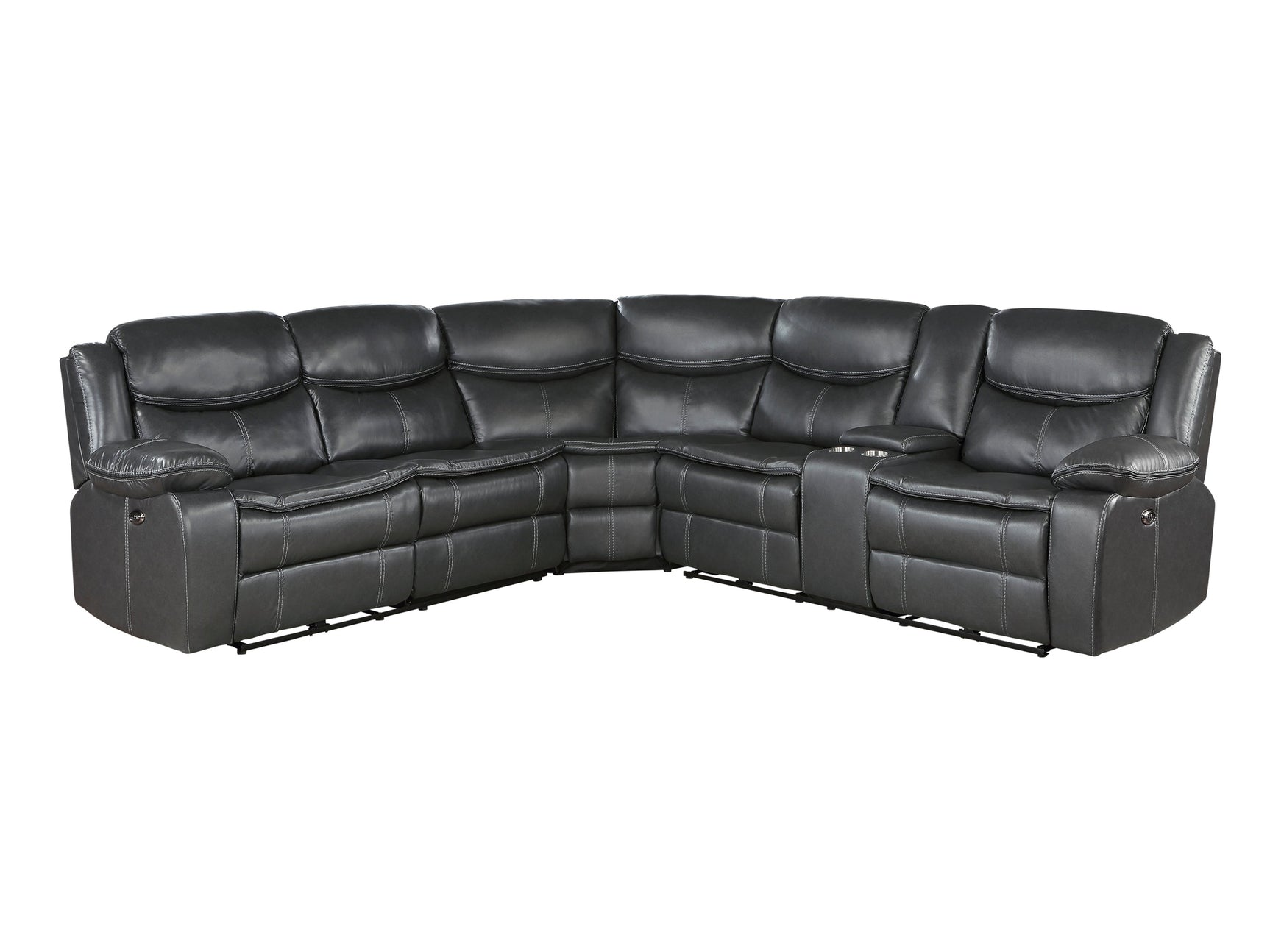Fargo Dark Gray 3-Piece Power Reclining Sectional - Ornate Home