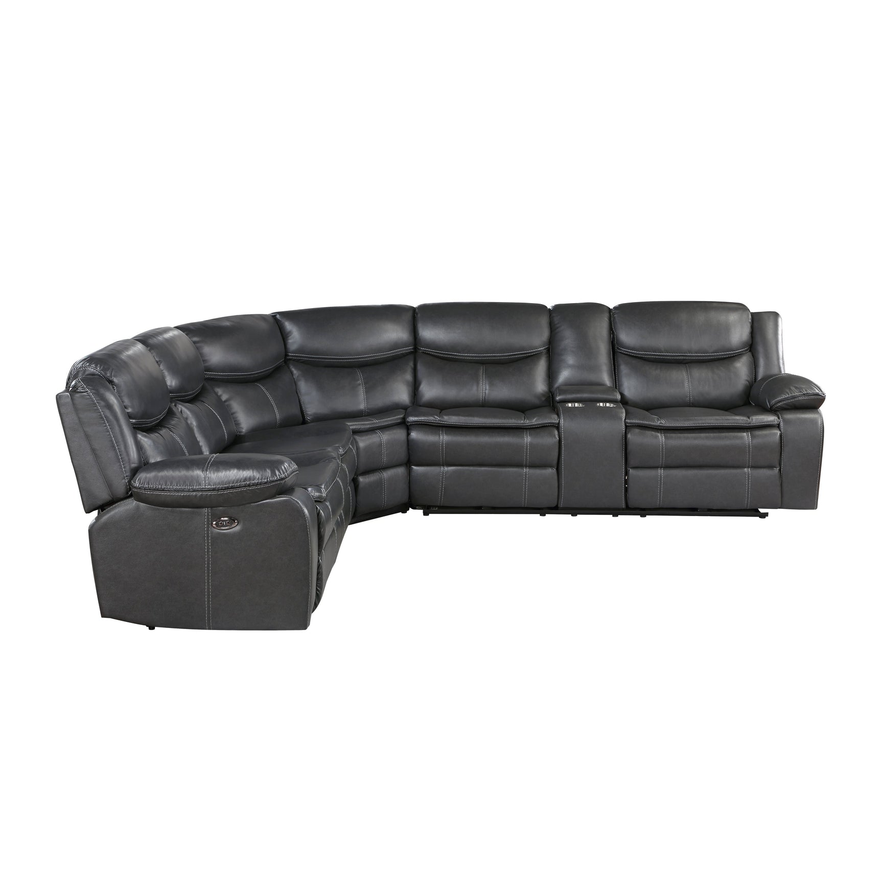 Fargo Dark Gray 3-Piece Power Reclining Sectional - Ornate Home