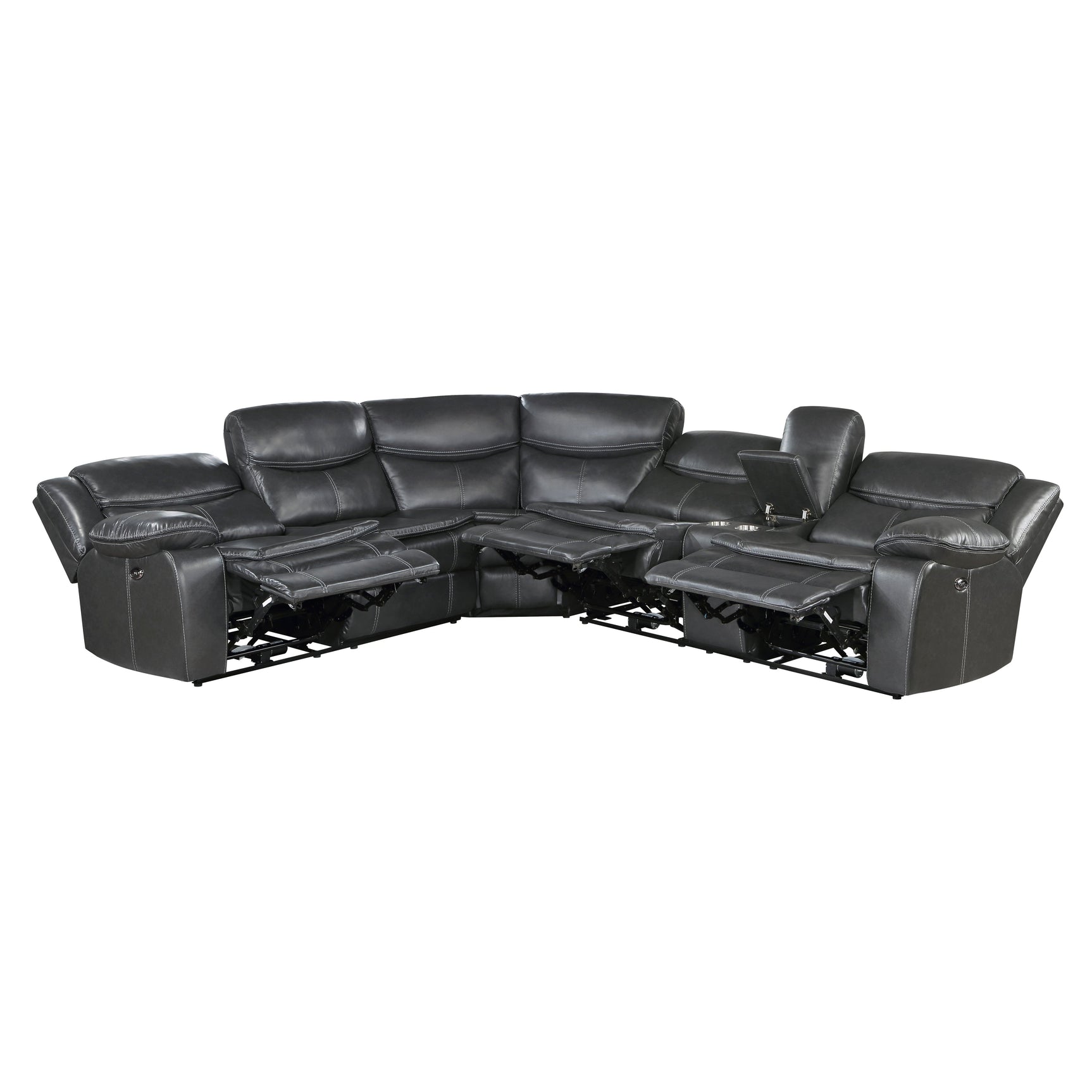 Fargo Dark Gray 3-Piece Power Reclining Sectional - Ornate Home