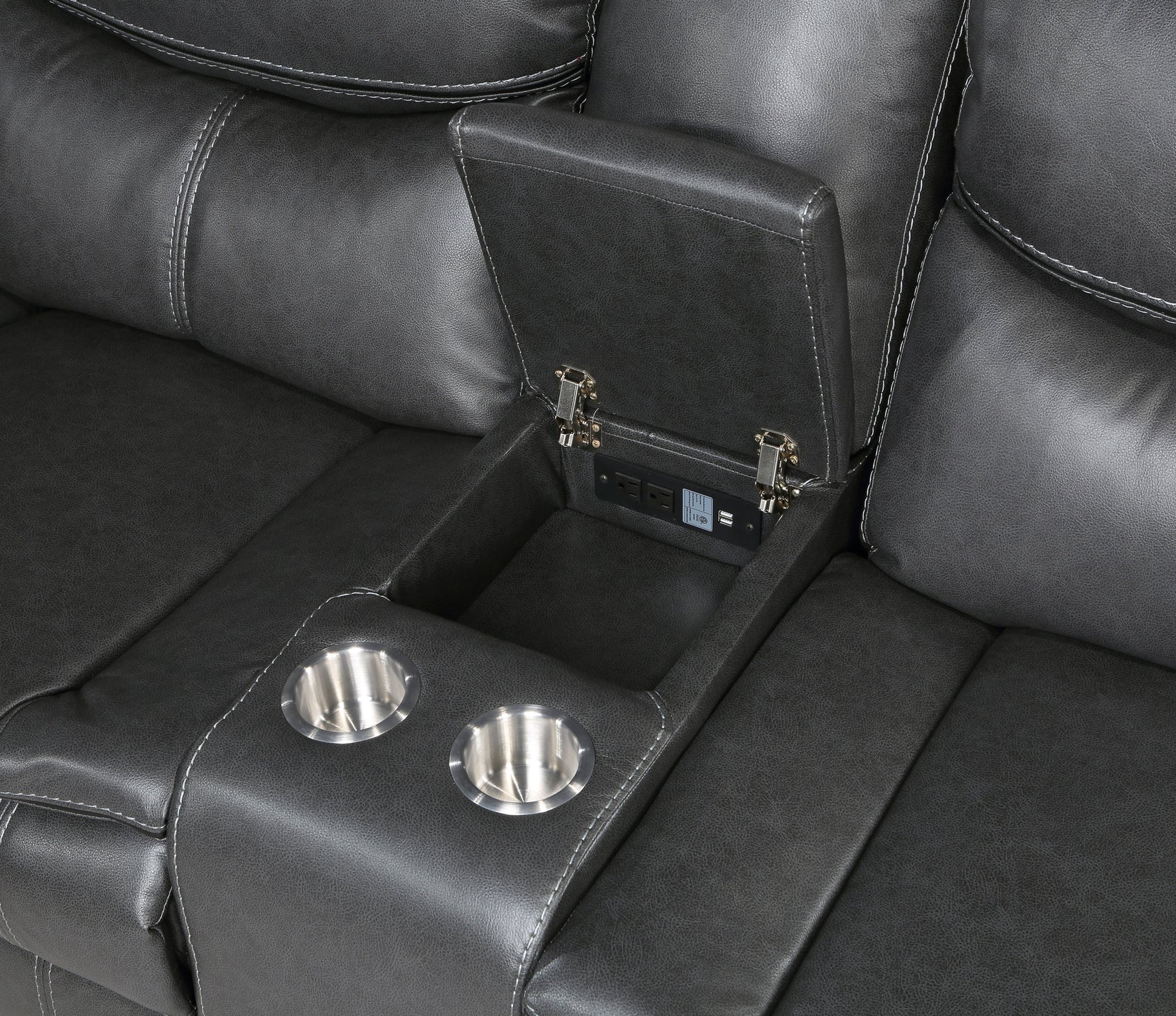 Fargo Dark Gray 3-Piece Power Reclining Sectional - Ornate Home