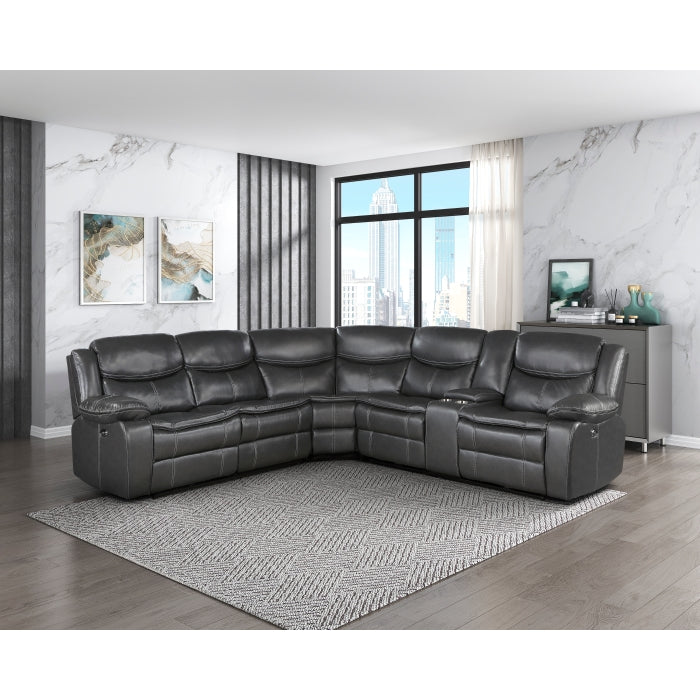 Fargo Dark Gray 3-Piece Power Reclining Sectional - Ornate Home