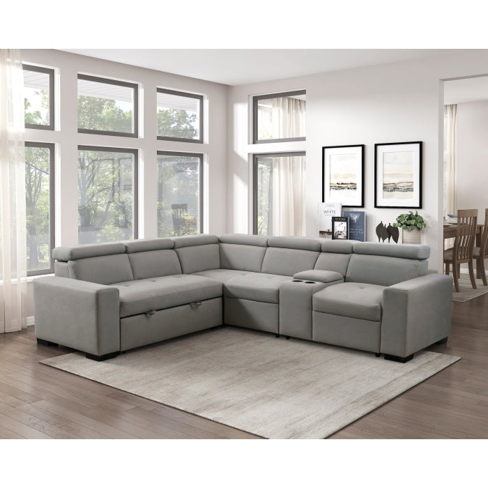 Farrah Light Gray 3-Piece Sectional - Ornate Home