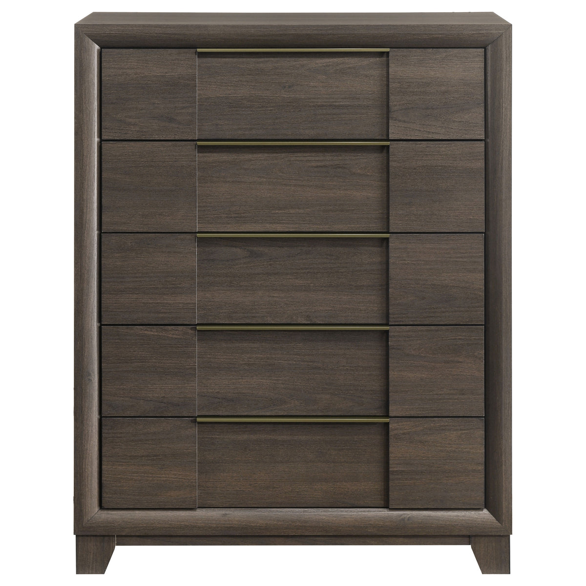 Farre Dark Brown 5-drawer Chest Of Drawers - Ornate Home