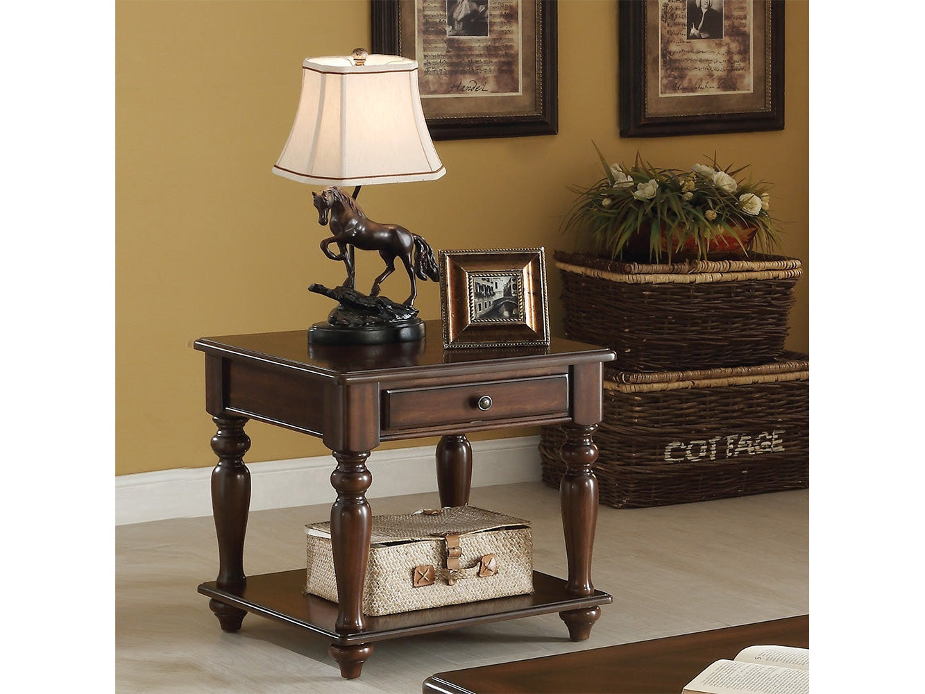 Farrel End Table in Walnut 82746 - Ornate Home