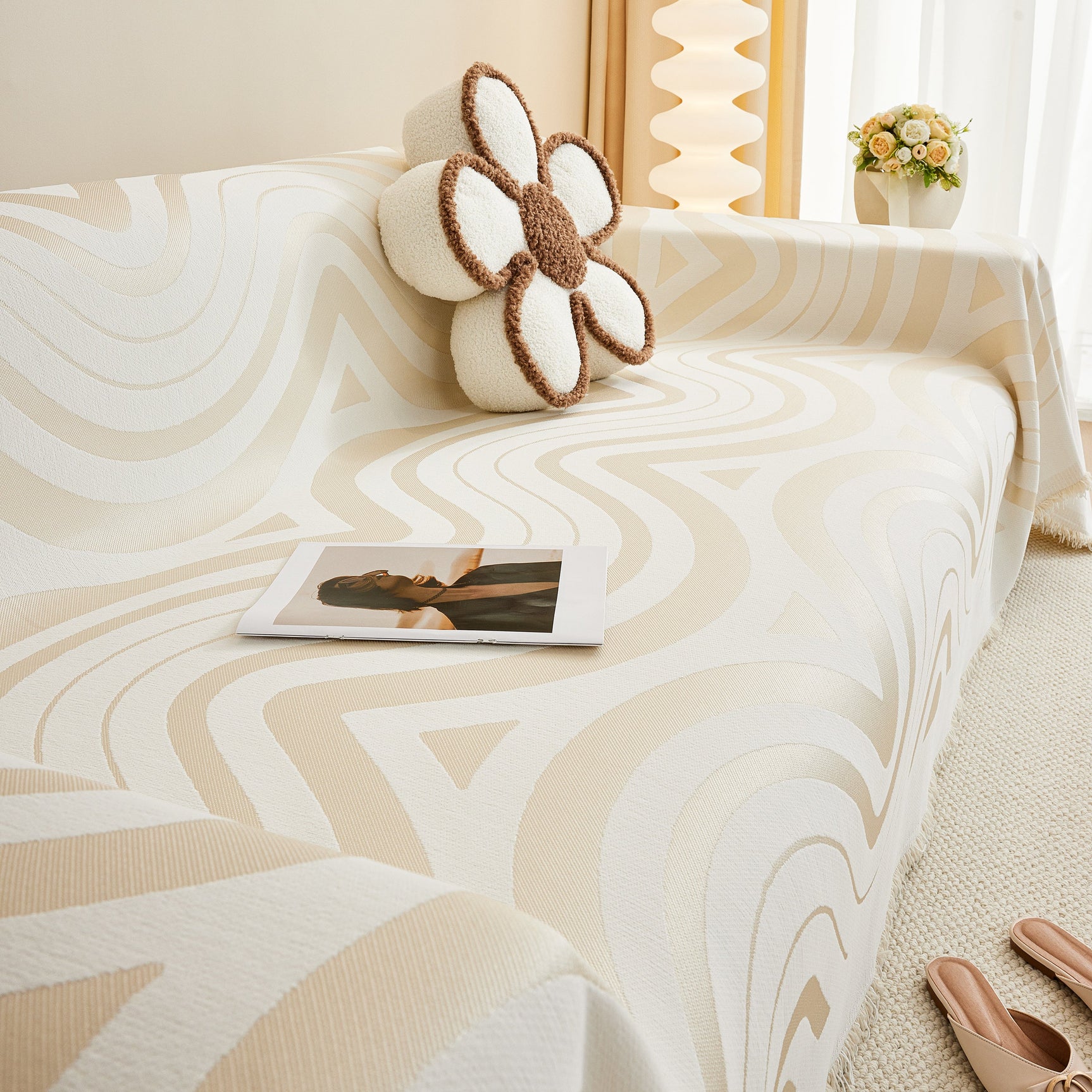 Fashion Chenille Couch Cover Blanket, Couch Non Slip Covers for Sectionals, Pet Friendly Couch Covers - Ornate Home