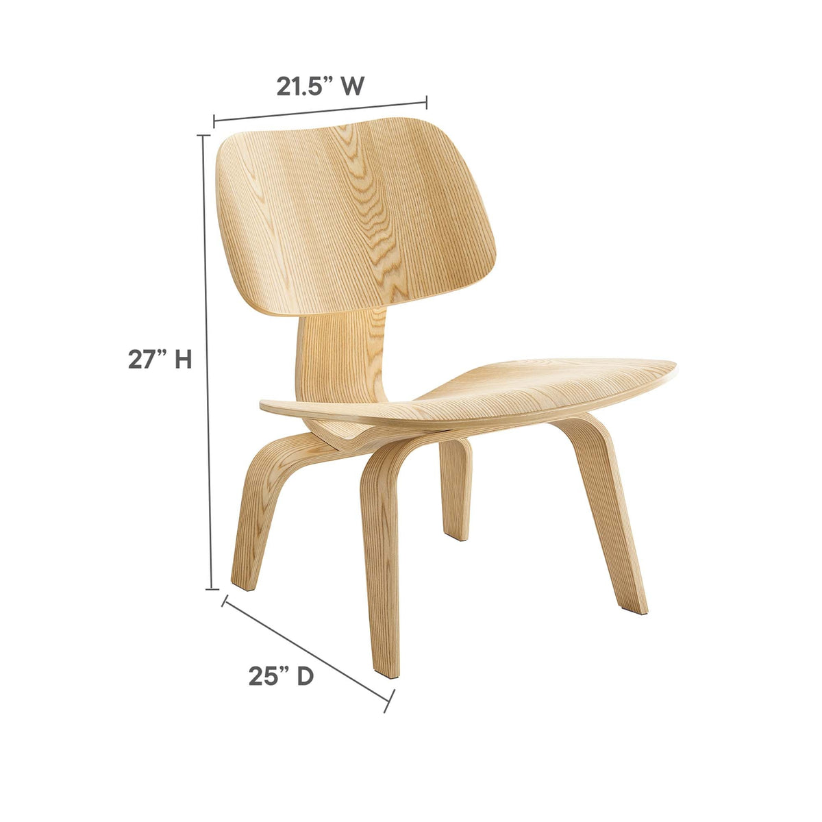 Fathom Natural Wood Lounge Chair - Ornate Home