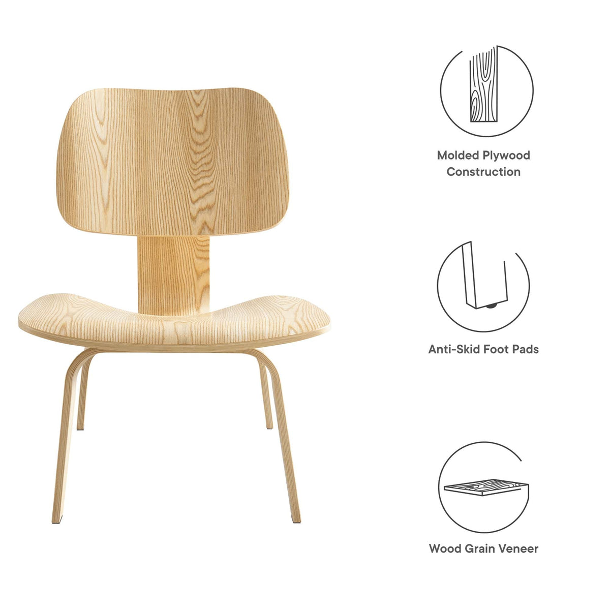 Fathom Natural Wood Lounge Chair - Ornate Home