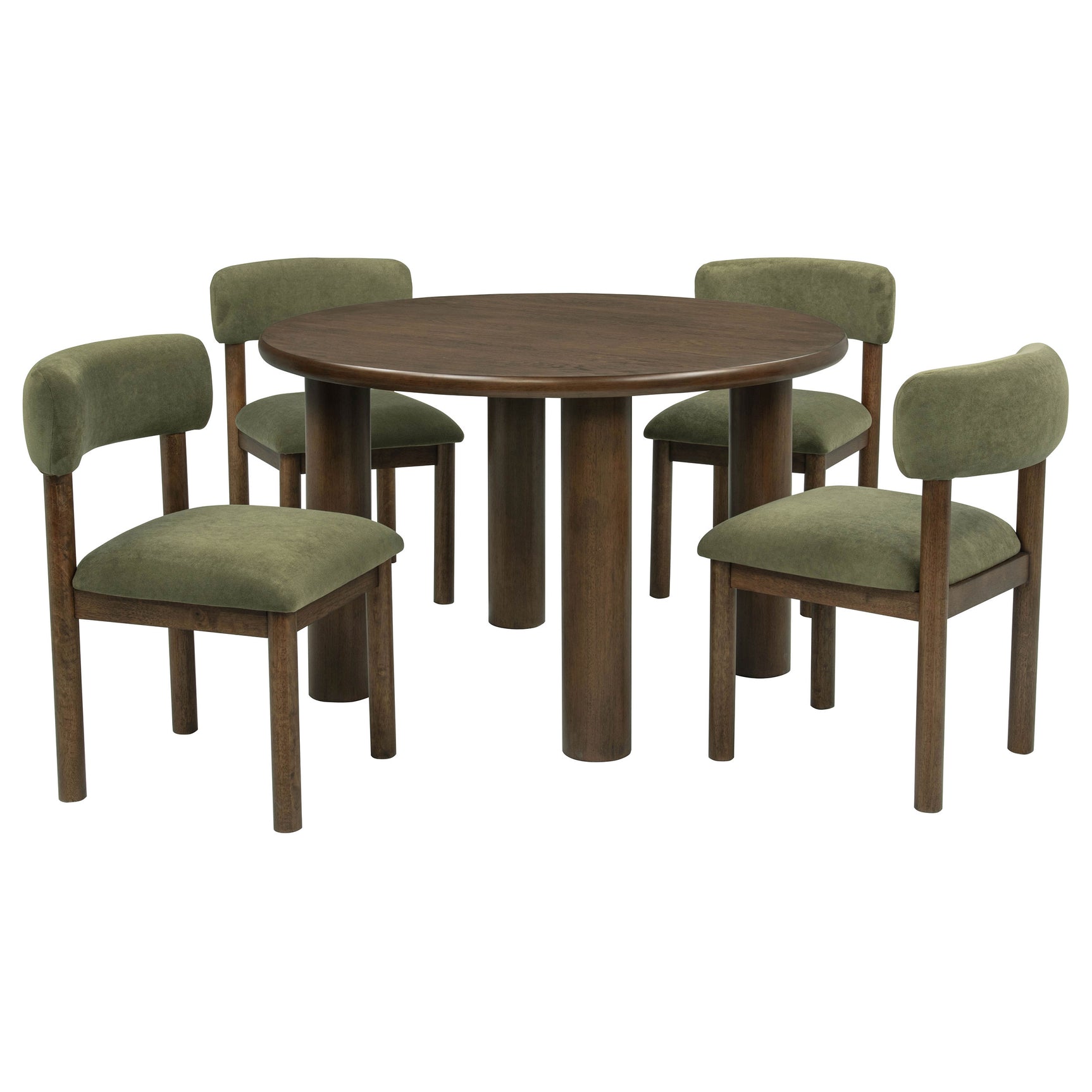 Faulkner Moss Green 5-Piece 48-inch Round Dining Set - Ornate Home