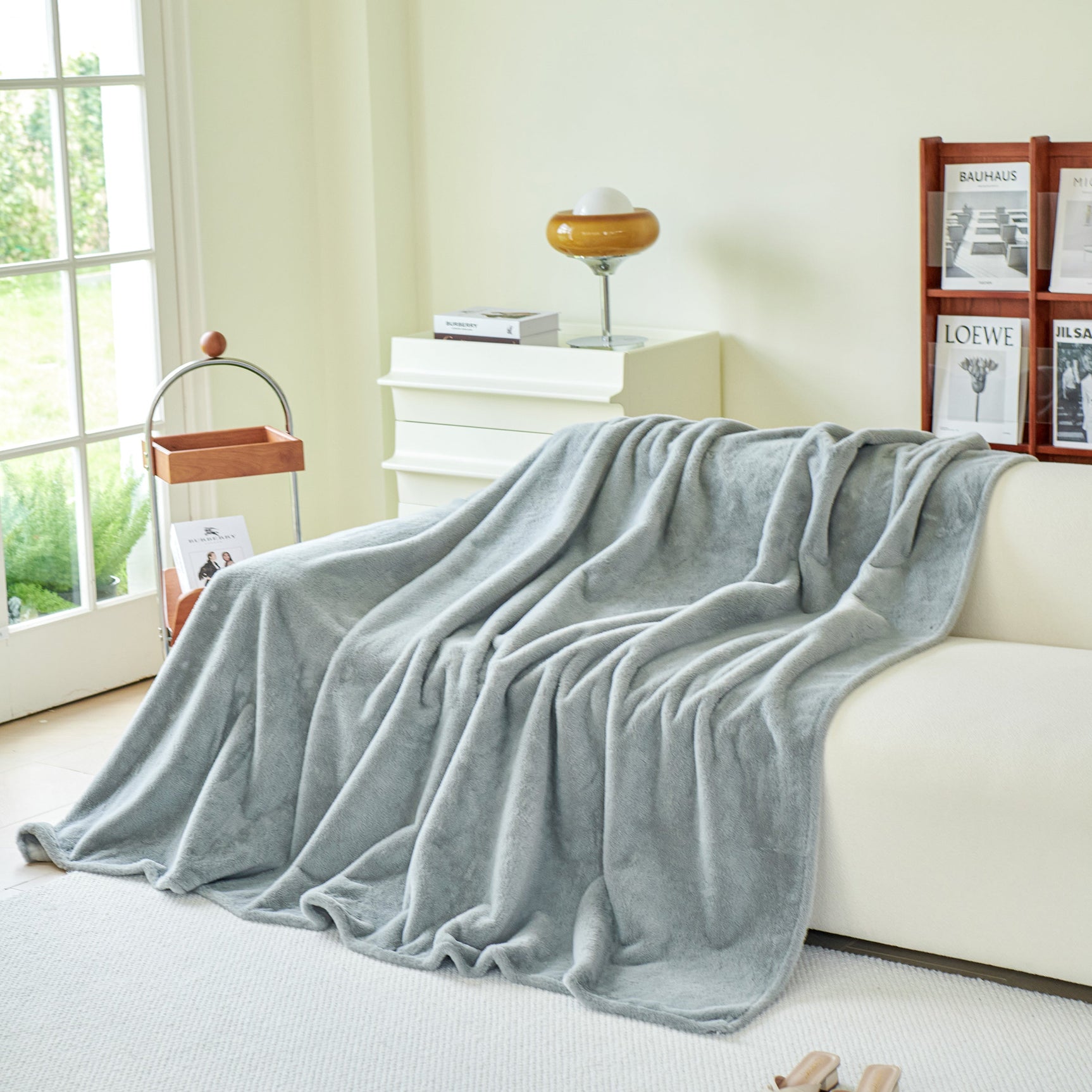 Faux Fur Smooth Plush Comfy Couch Covers, Soft Thicked Durable Blankets and Throws for Sofas - Ornate Home