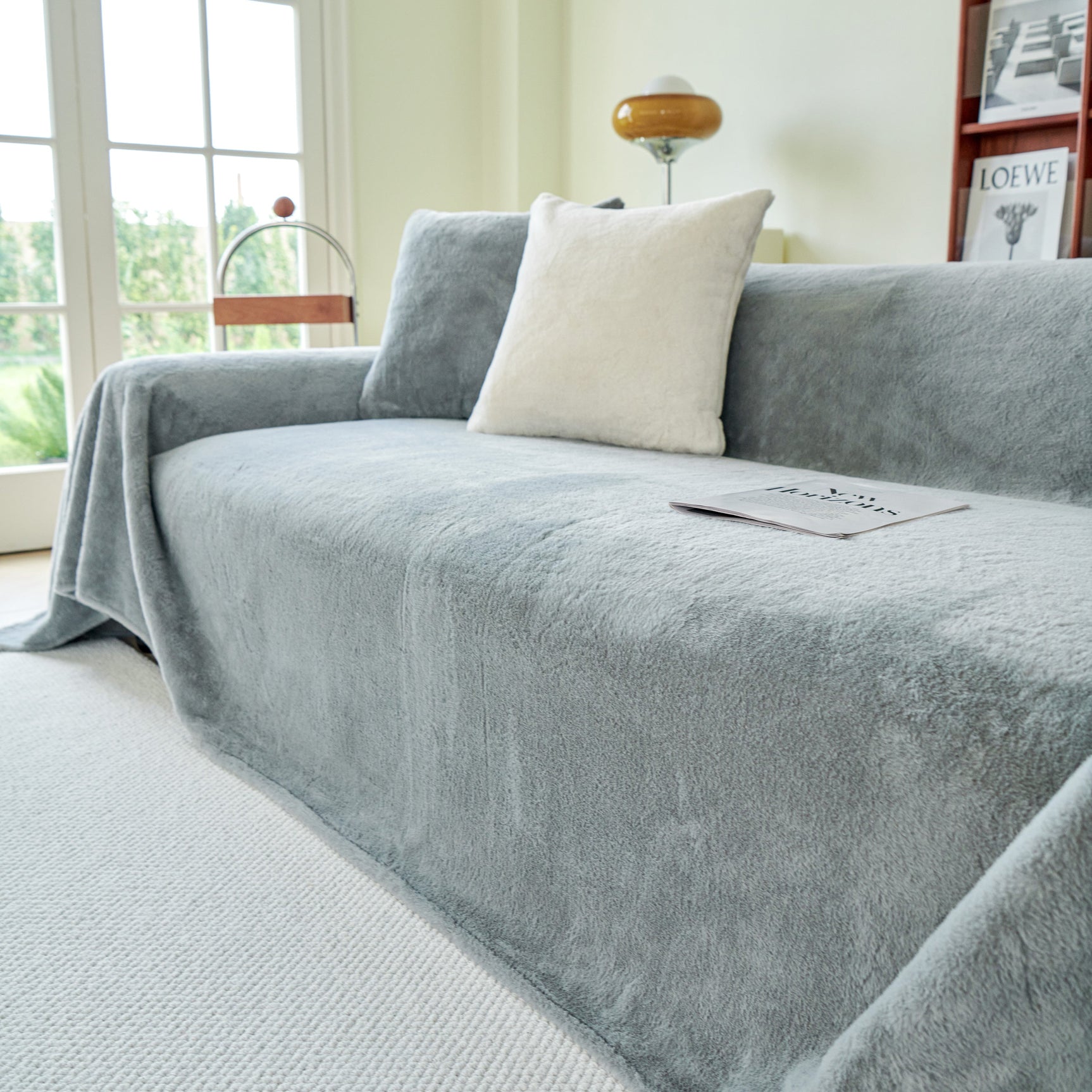 Faux Fur Smooth Plush Comfy Couch Covers, Soft Thicked Durable Blankets and Throws for Sofas - Ornate Home
