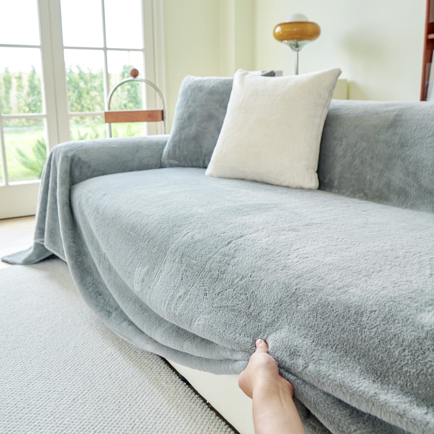 Faux Fur Smooth Plush Comfy Couch Covers, Soft Thicked Durable Blankets and Throws for Sofas - Ornate Home