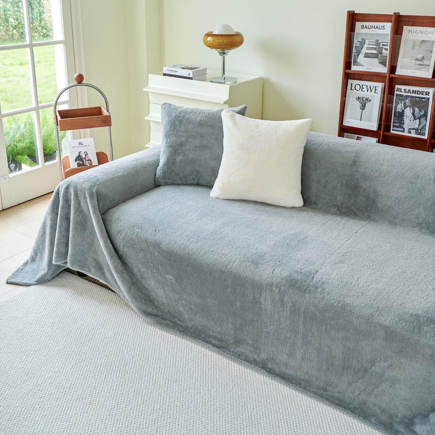 Faux Fur Smooth Plush Comfy Couch Covers, Soft Thicked Durable Blankets and Throws for Sofas - Ornate Home