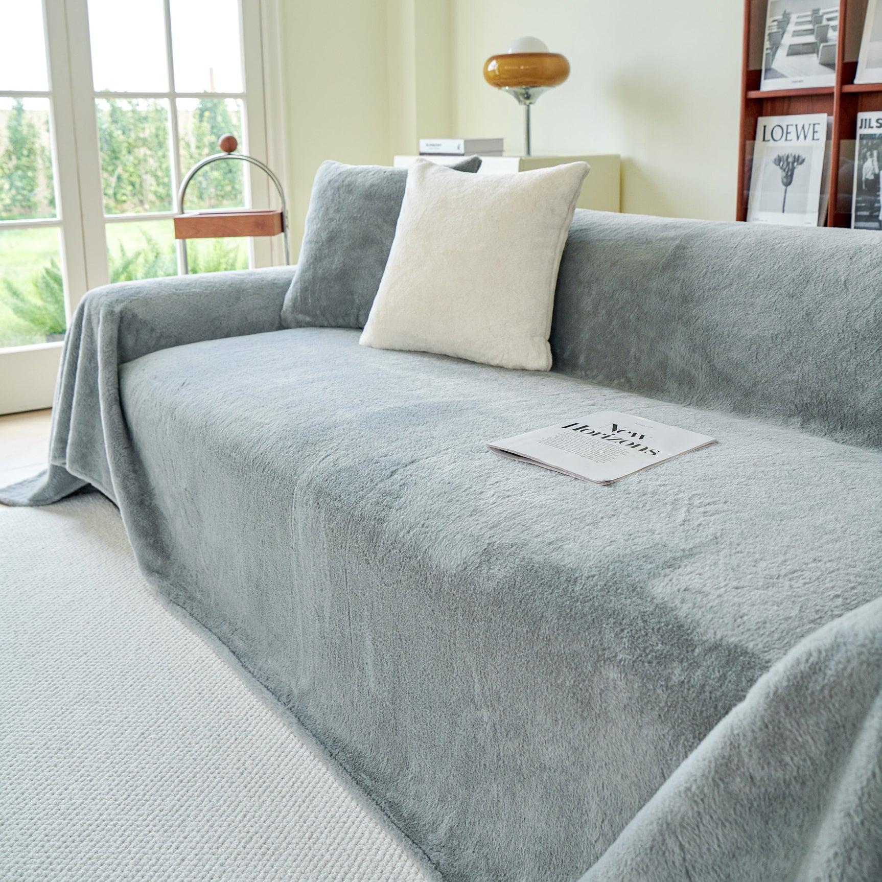 Faux Fur Smooth Plush Comfy Couch Covers, Soft Thicked Durable Blankets and Throws for Sofas - Ornate Home