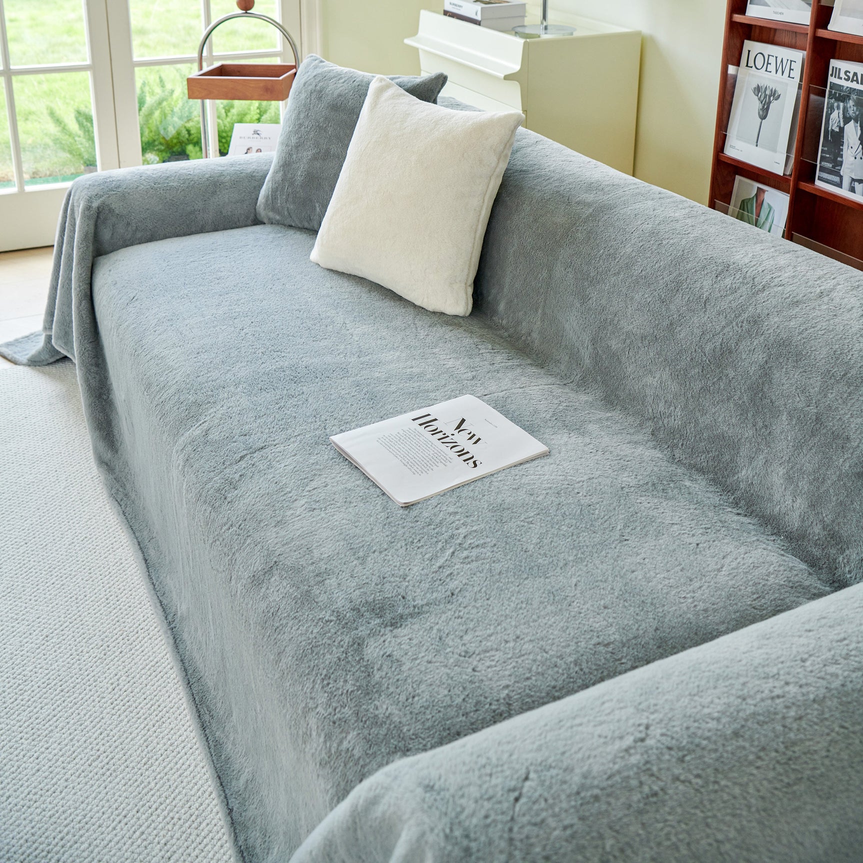 Faux Fur Smooth Plush Comfy Couch Covers, Soft Thicked Durable Blankets and Throws for Sofas - Ornate Home