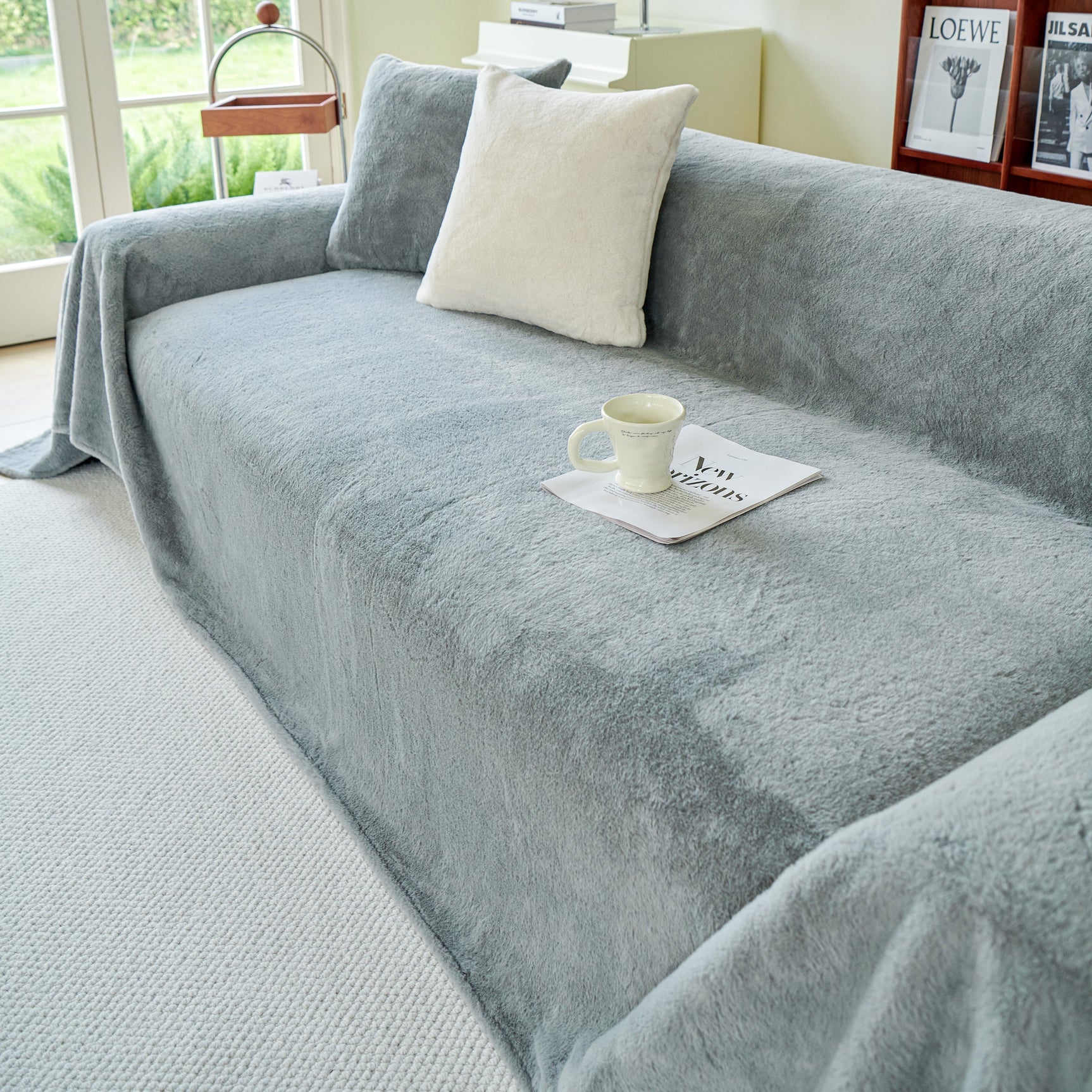 Faux Fur Smooth Plush Comfy Couch Covers, Soft Thicked Durable Blankets and Throws for Sofas - Ornate Home