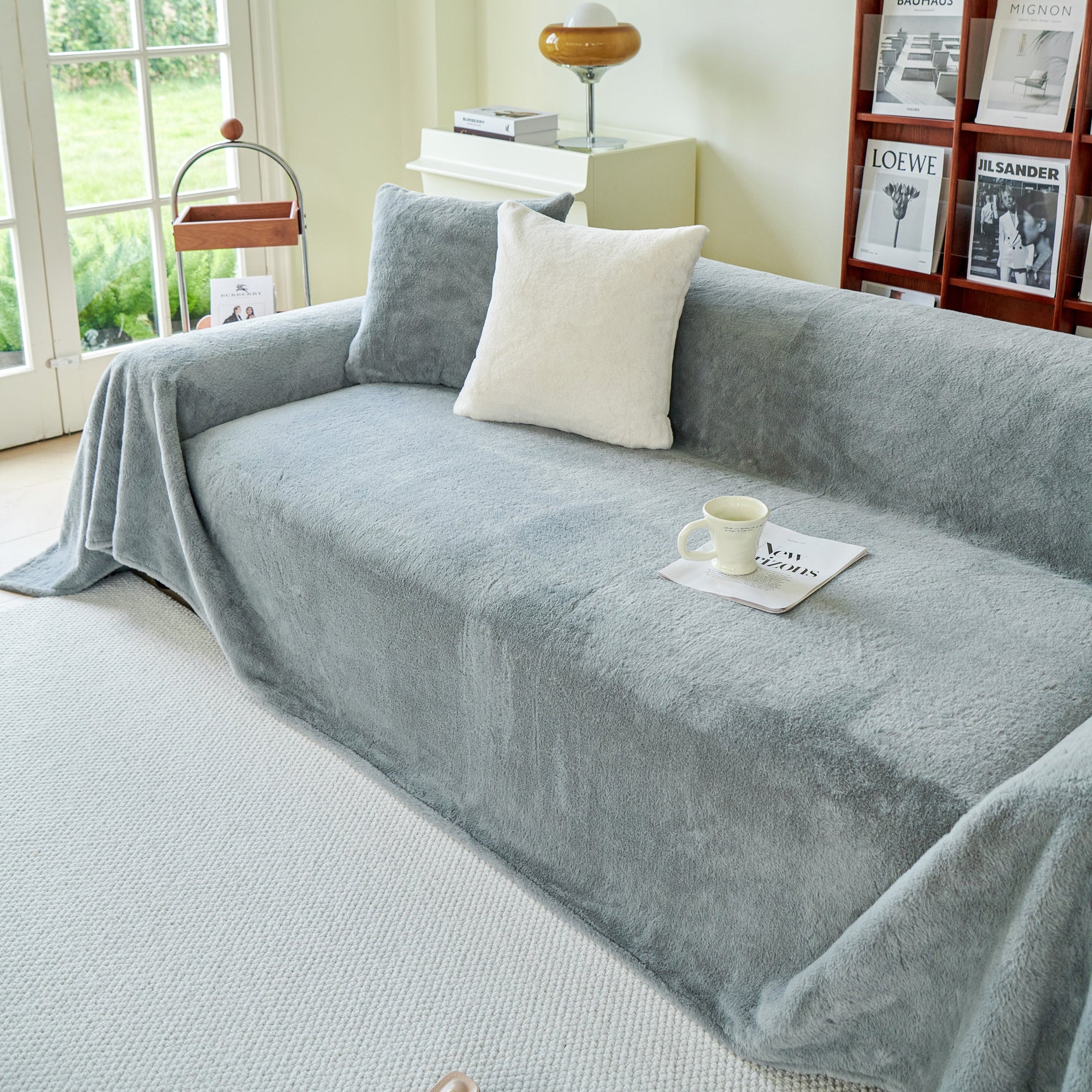 Faux Fur Smooth Plush Comfy Couch Covers, Soft Thicked Durable Blankets and Throws for Sofas - Ornate Home