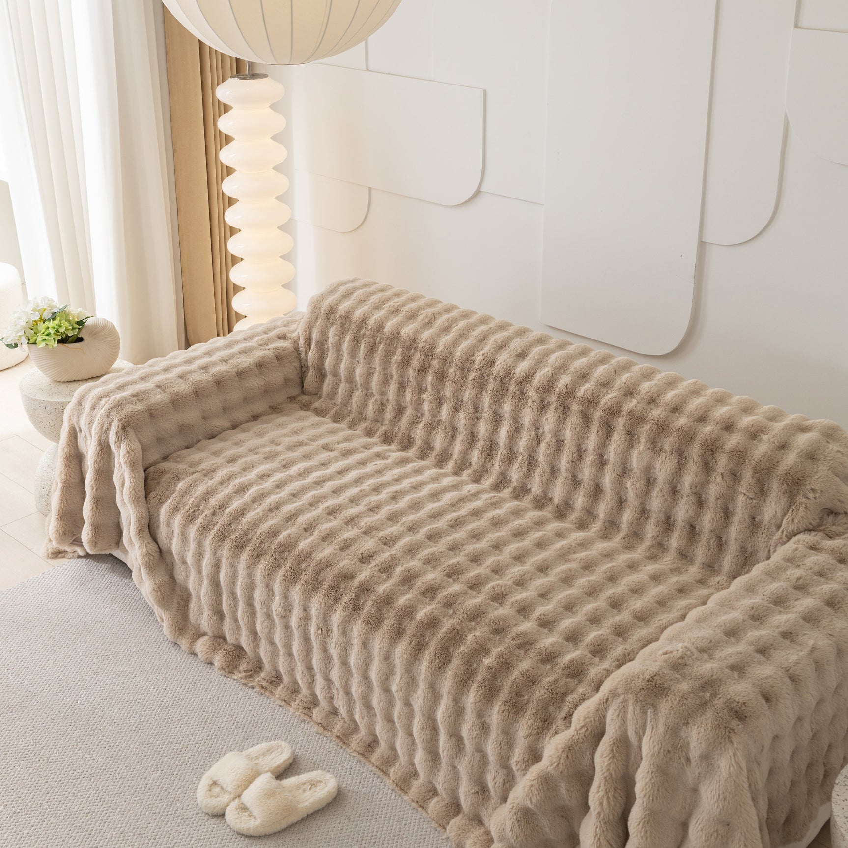 Faux Rabbit Fur Throws for Sofas, Stylish Throw Blankets for Couch and Couch Throw Cover - Ornate Home
