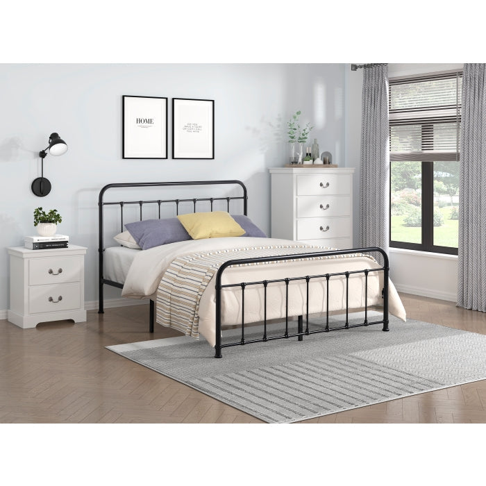 Fawn Black Queen Platform Bed - Ornate Home