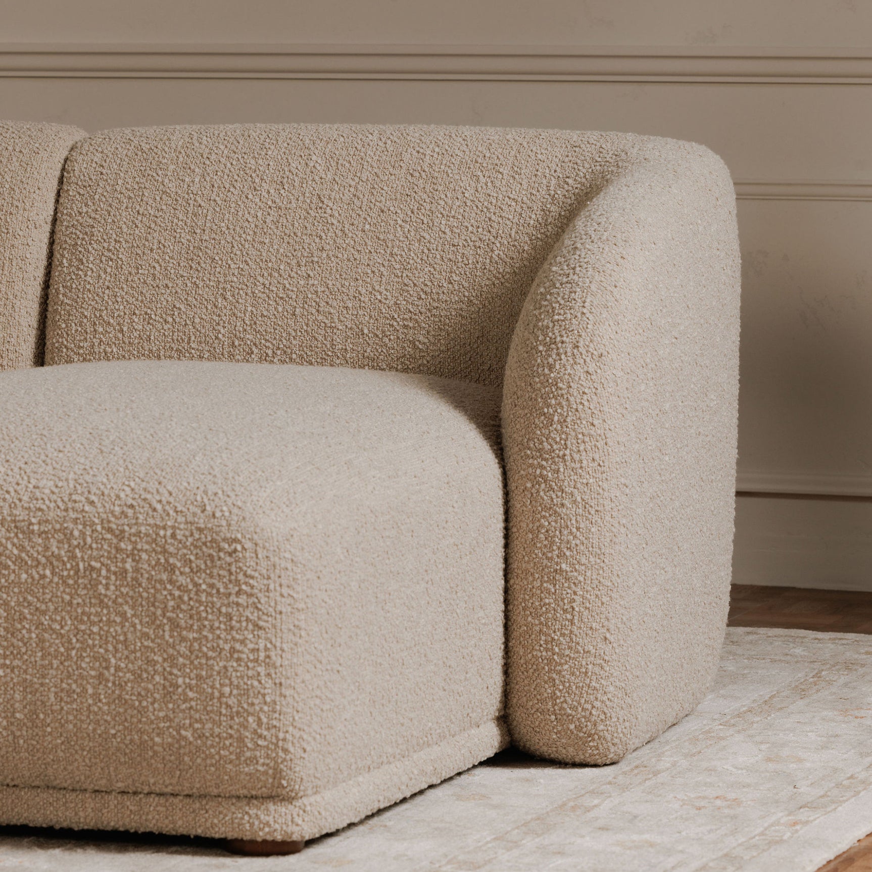 Faye Beige Boucle Left Sectional - Ornate Home