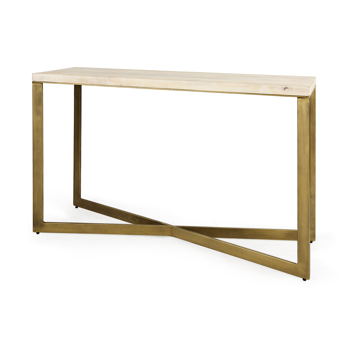 Faye Beige/Gold Wood Console Table - Ornate Home