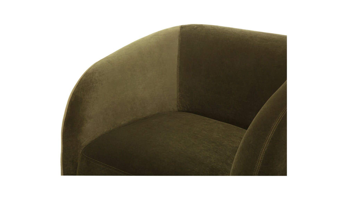 Faye Dark Green Faux Mohair Accent Chair - Ornate Home