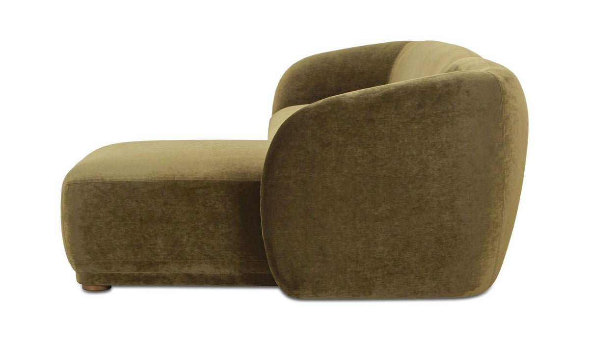 Faye Dark Green Faux Mohair Right Sectional - Ornate Home