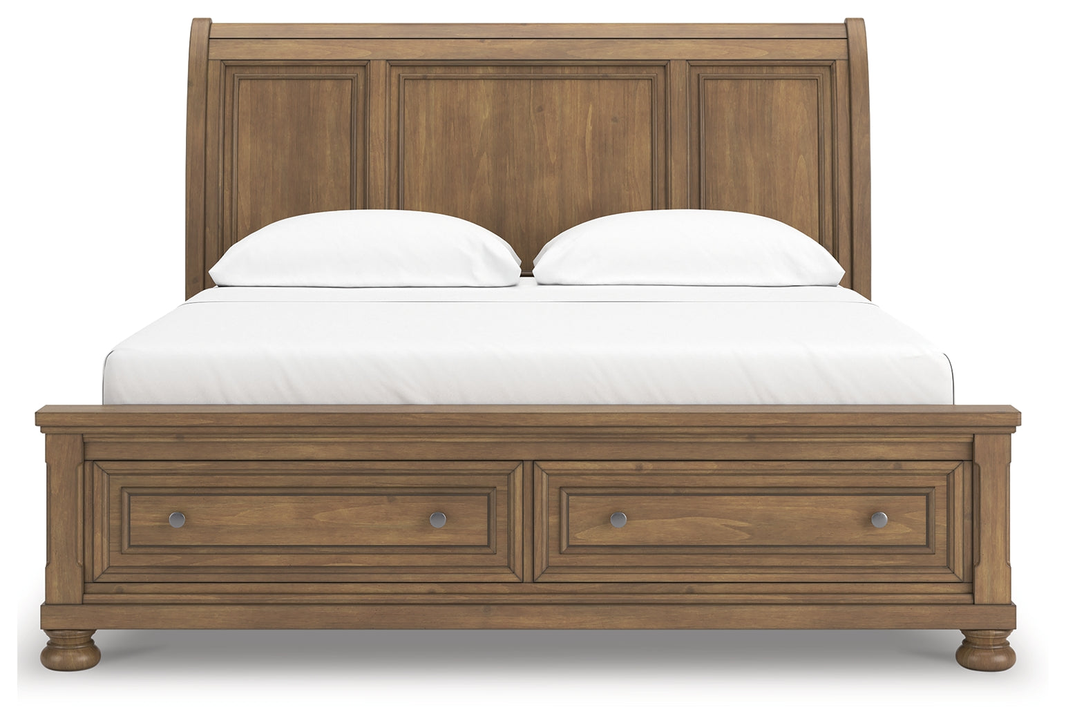 Feddinger Medium Brown California King Storage Sleigh Bed (Online Special Price) - Ornate Home